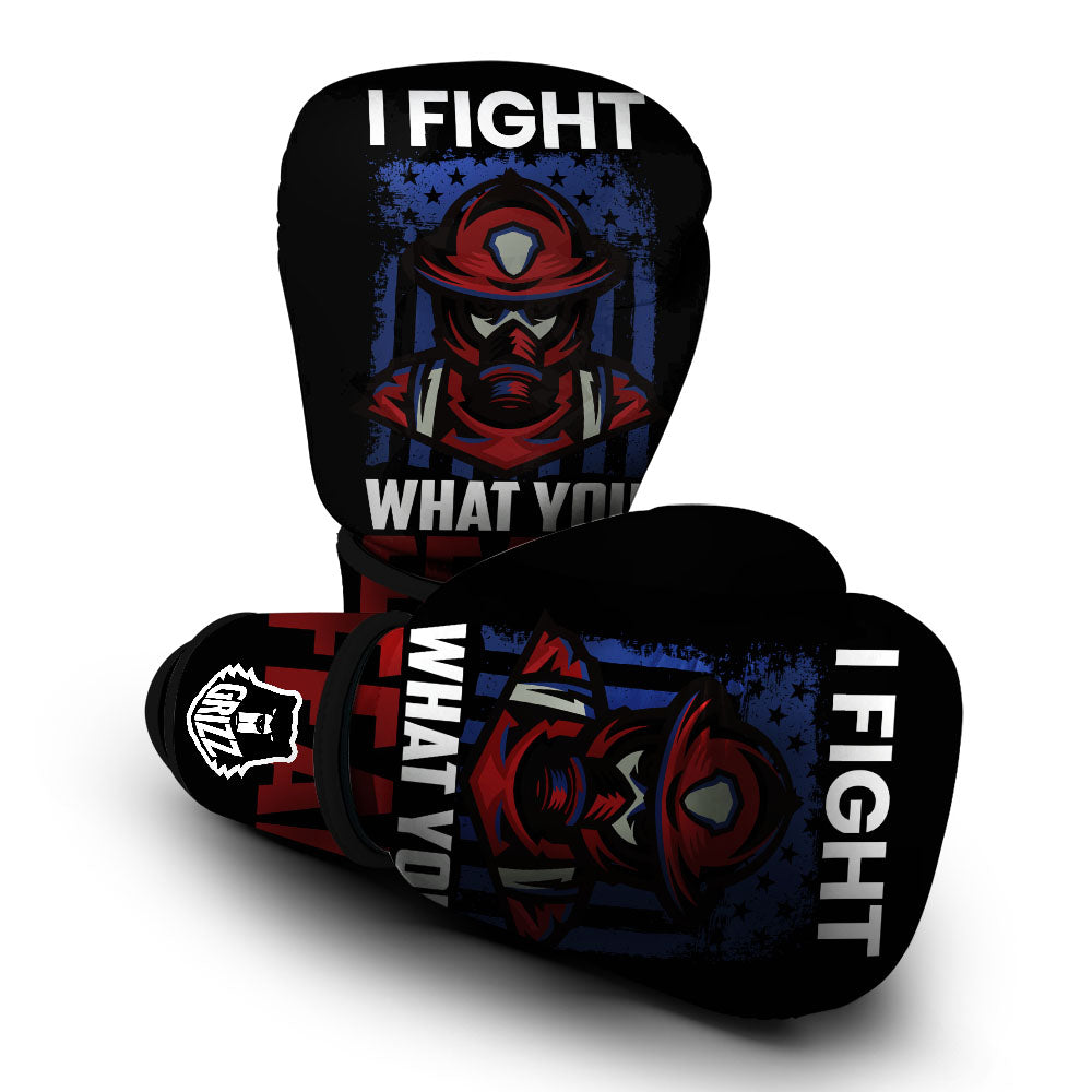 I Fight What You Fear Firefighter Print Boxing Gloves-grizzshop