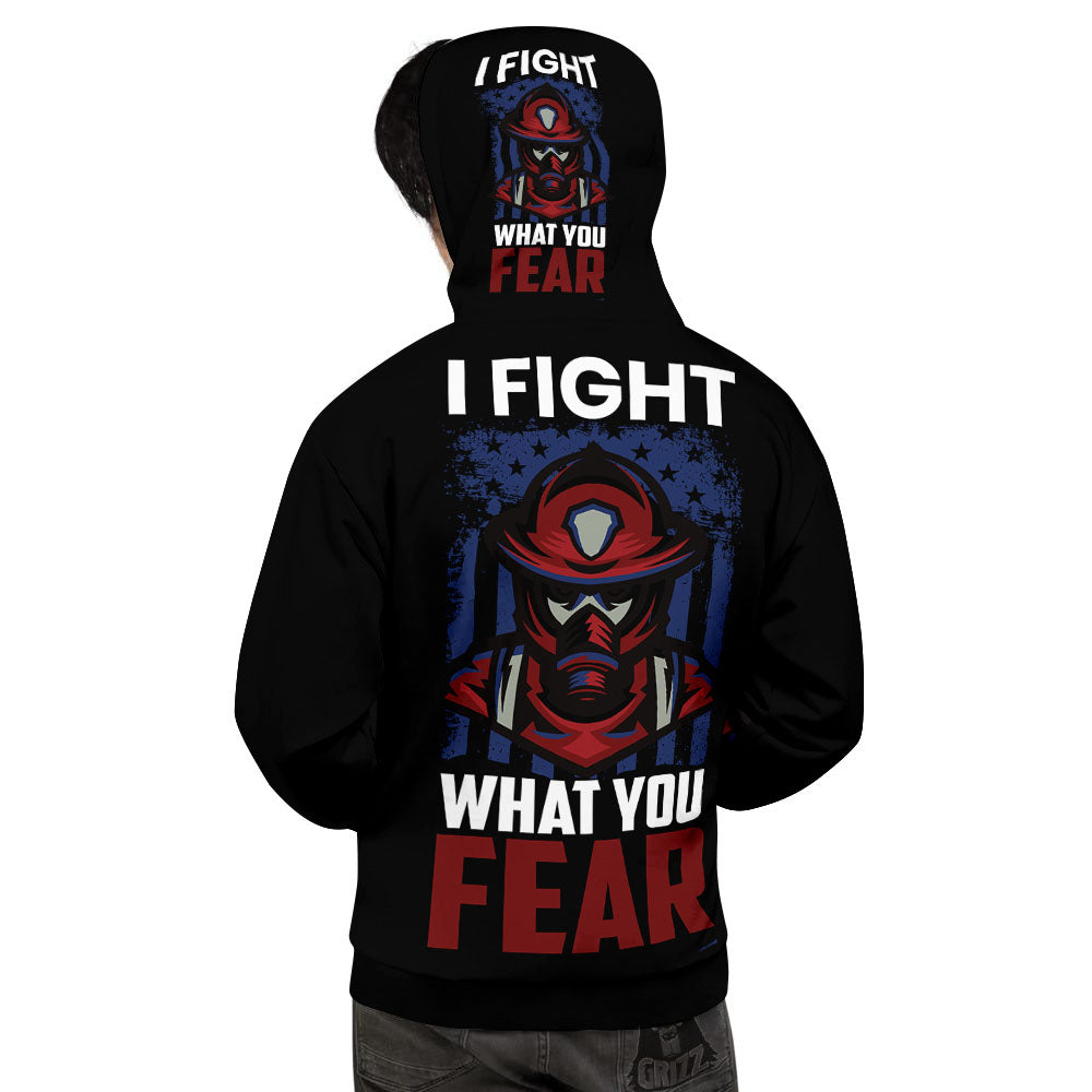 I Fight What You Fear Firefighter Print Men's Hoodie-grizzshop