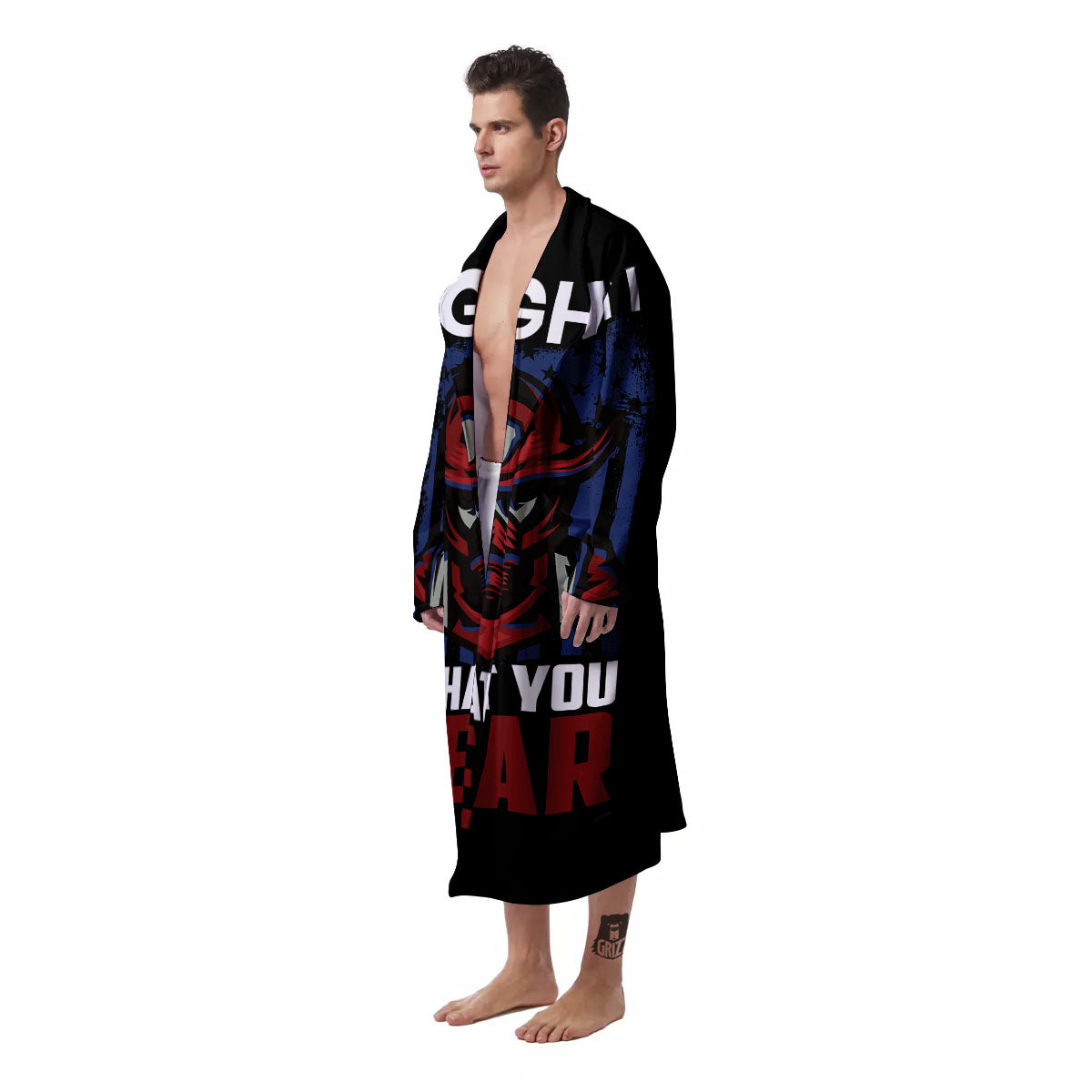 I Fight What You Fear Firefighter Print Men's Robe-grizzshop