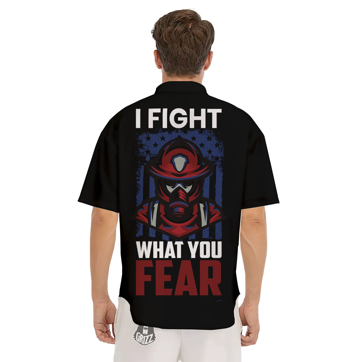 I Fight What You Fear Firefighter Print Men's Short Sleeve Shirts-grizzshop