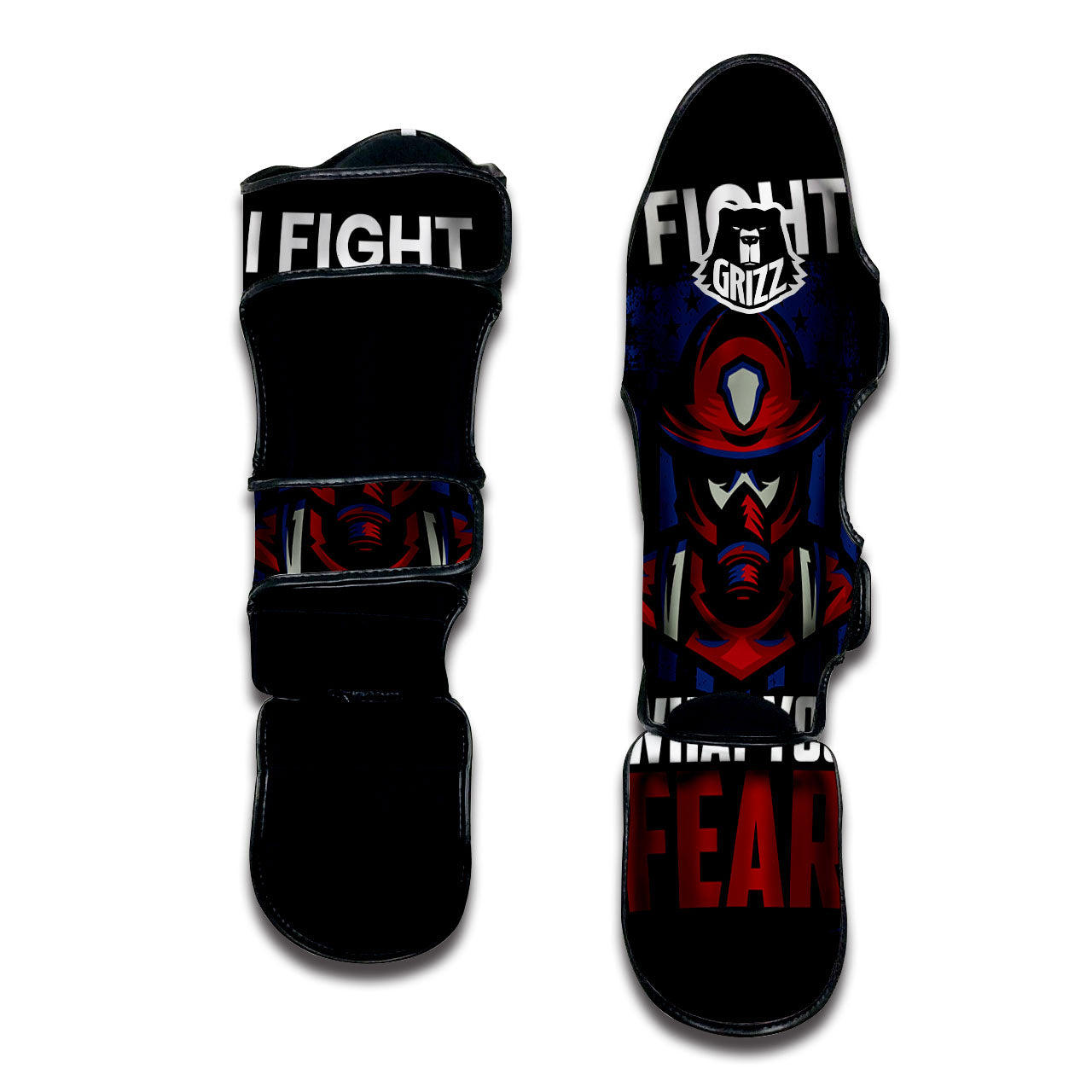 I Fight What You Fear Firefighter Print Muay Thai Shin Guards-grizzshop