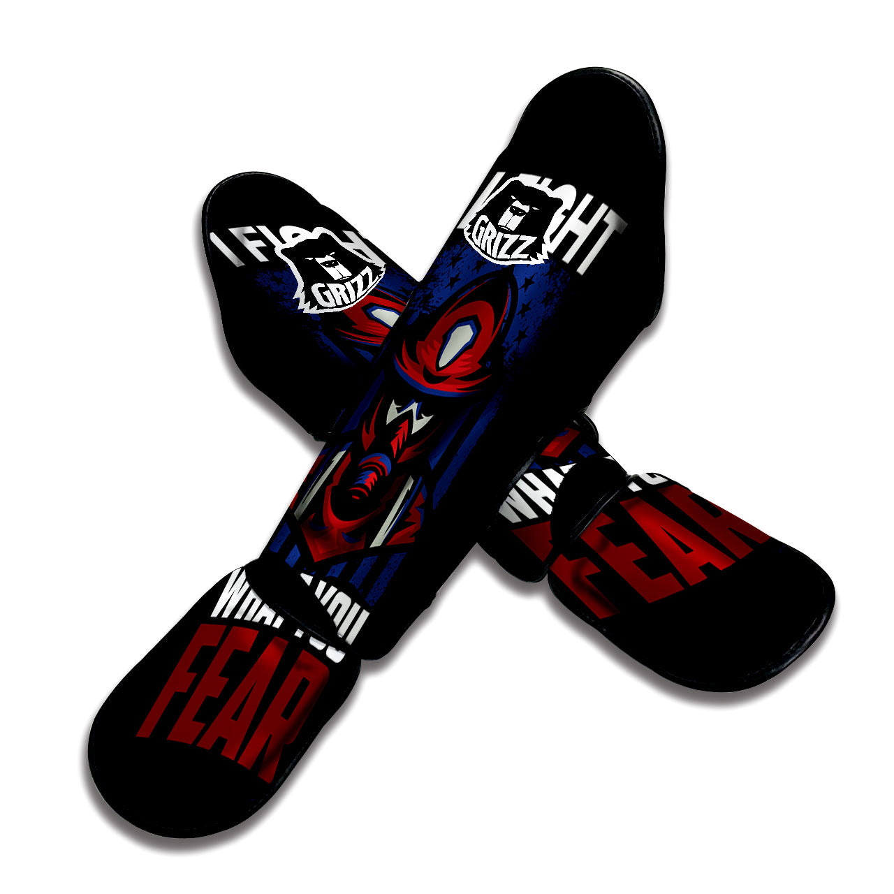 I Fight What You Fear Firefighter Print Muay Thai Shin Guards-grizzshop