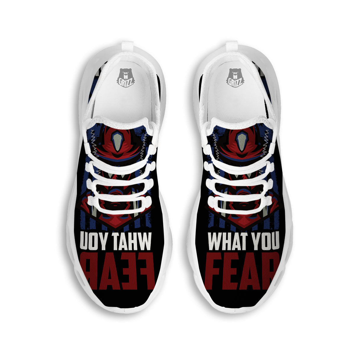 I Fight What You Fear Firefighter Print White Running Shoes-grizzshop