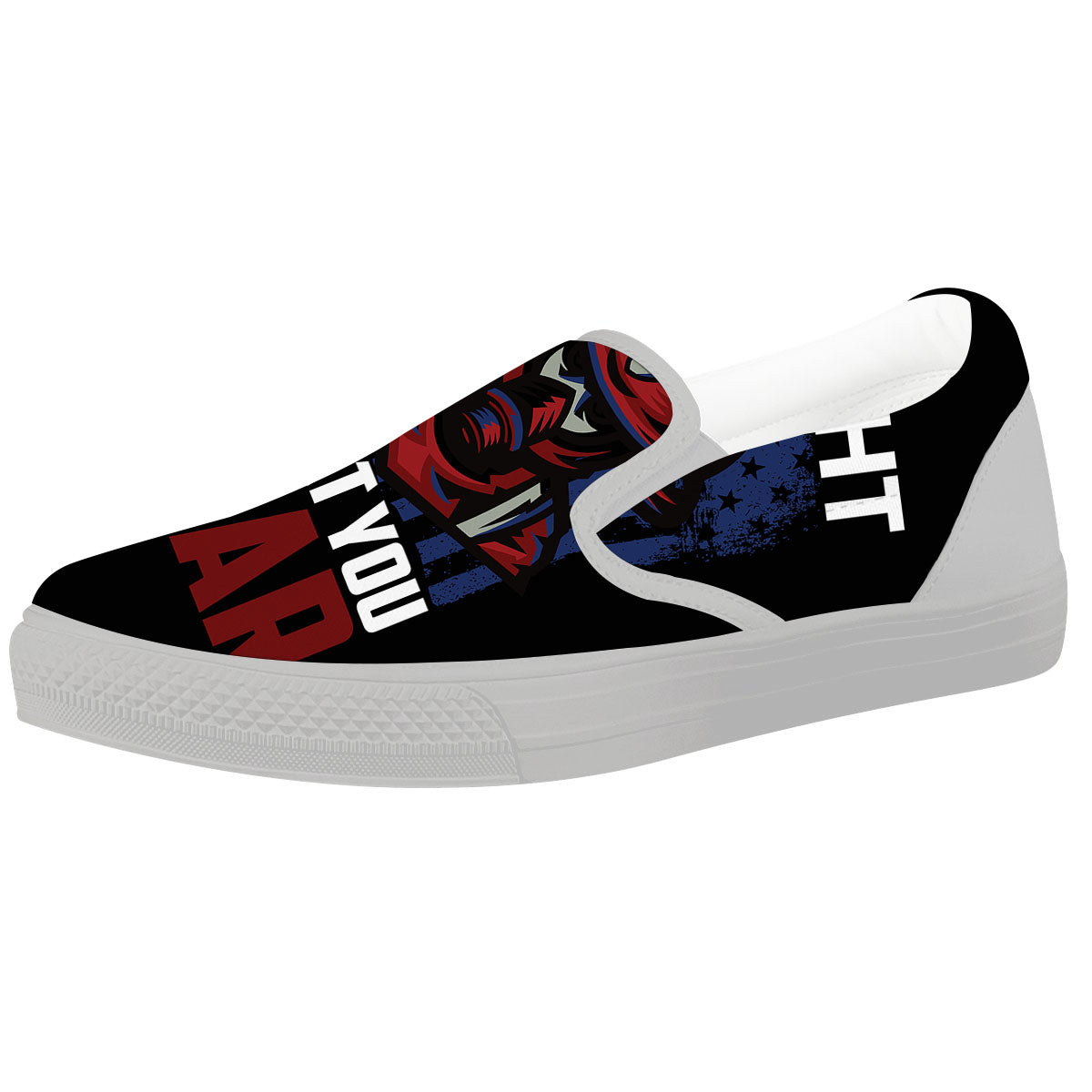 I Fight What You Fear Firefighter Print White Slip On Shoes-grizzshop