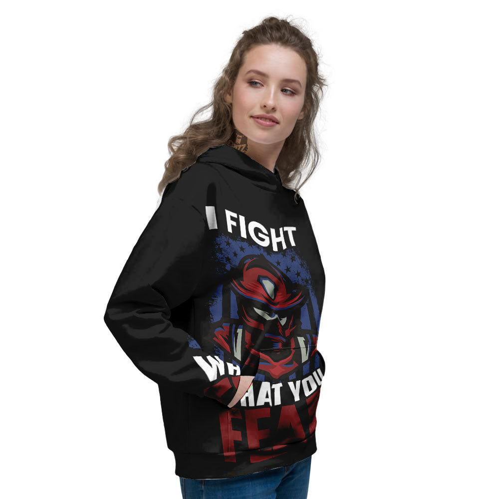 I Fight What You Fear Firefighter Print Women's Hoodie-grizzshop