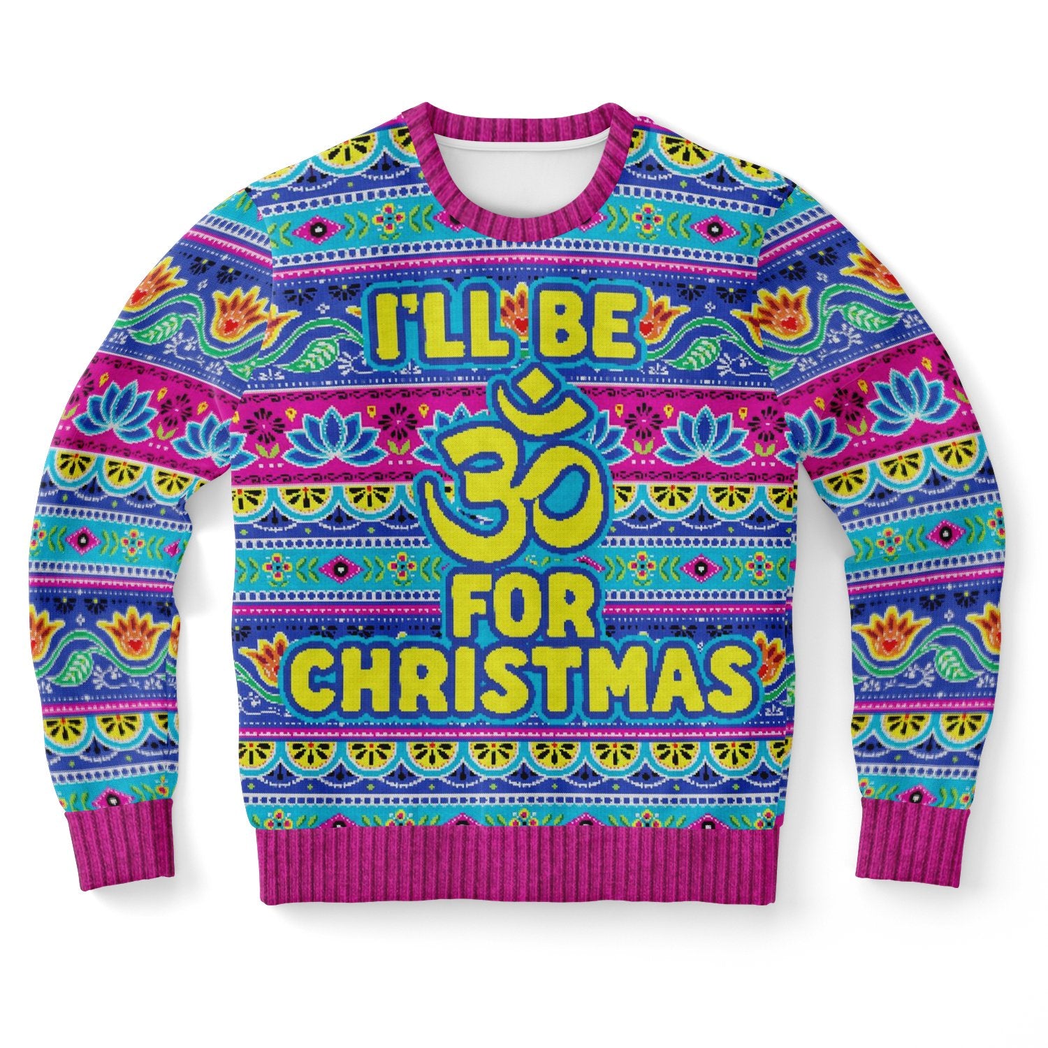 I Will Be For Christmas Om Sign Ugly Christmas Sweater-grizzshop