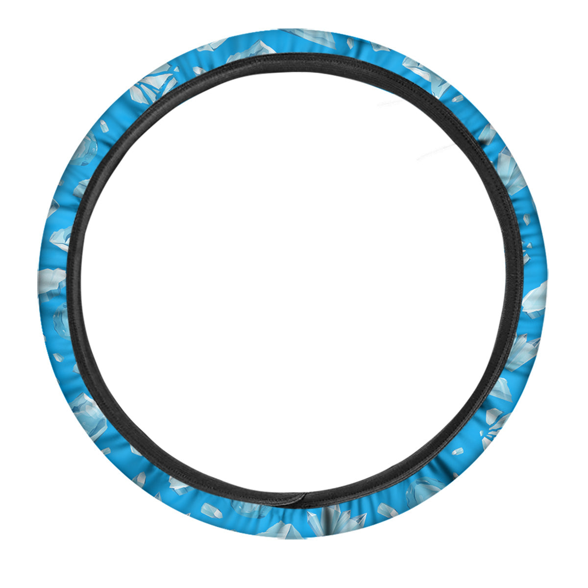Ice Caps Snowdrifts And Icicles Print Pattern Car Steering Wheel Cover-grizzshop