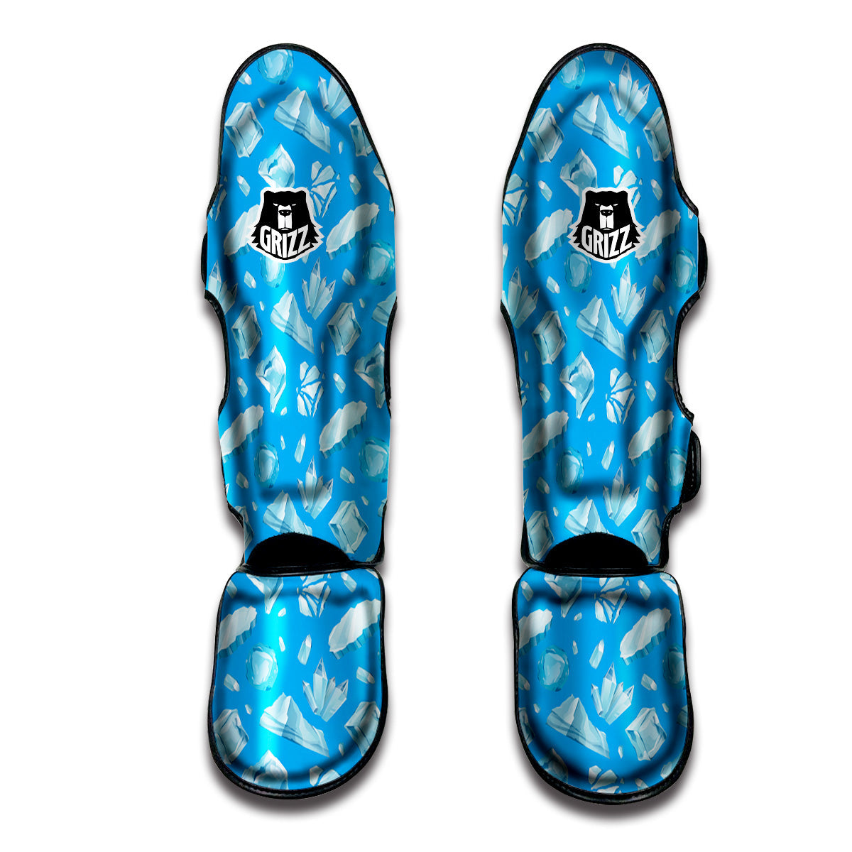 Ice Caps Snowdrifts And Icicles Print Pattern Muay Thai Shin Guards-grizzshop