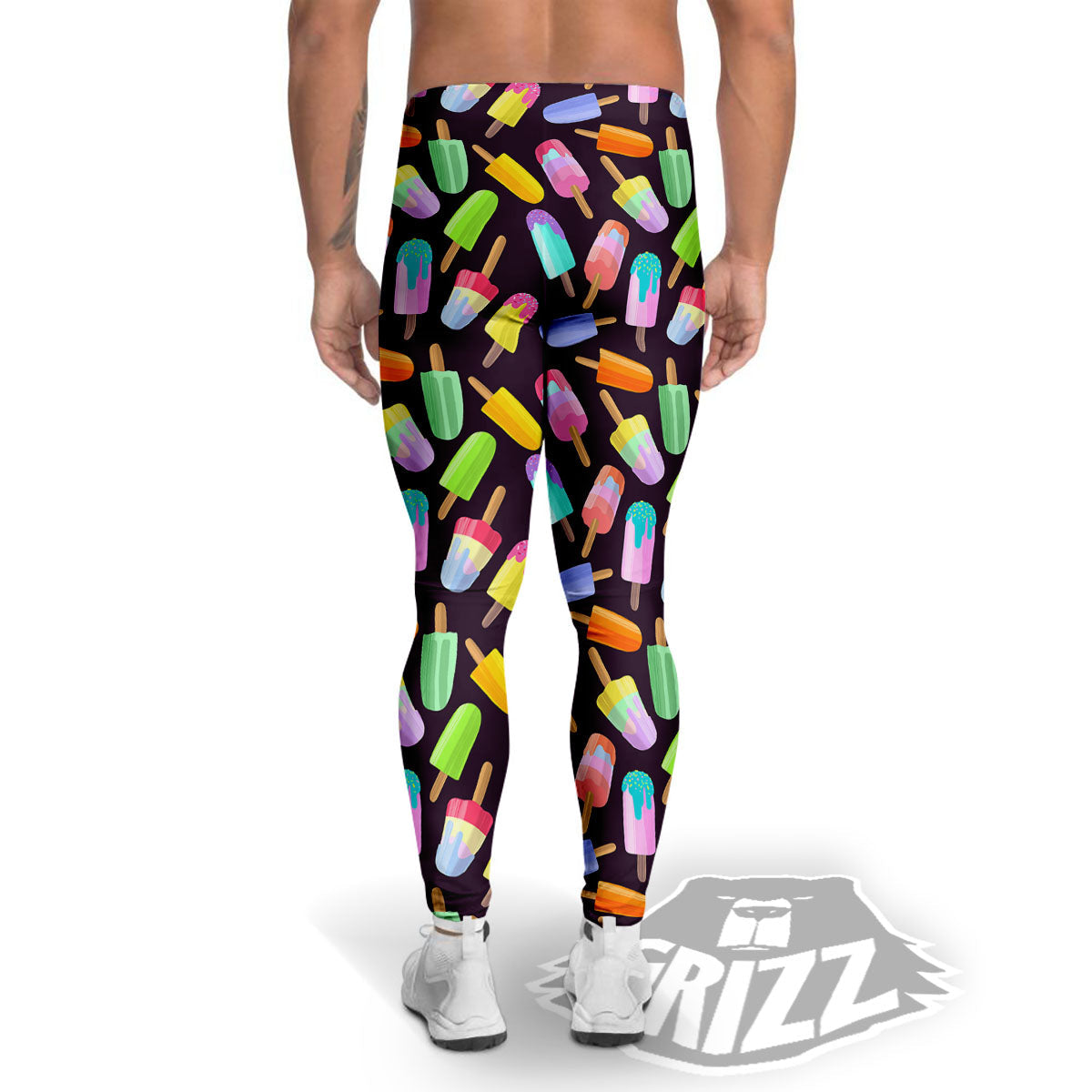 Ice Cream Colorful Print Pattern Men's Leggings-grizzshop