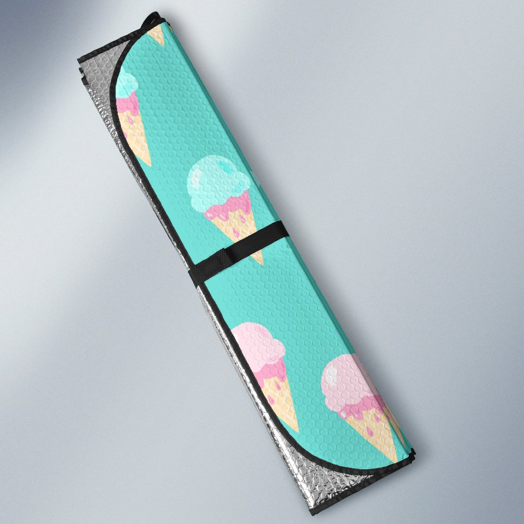 Ice Cream Cone Pastel Pattern Print Car Sun Shade-grizzshop