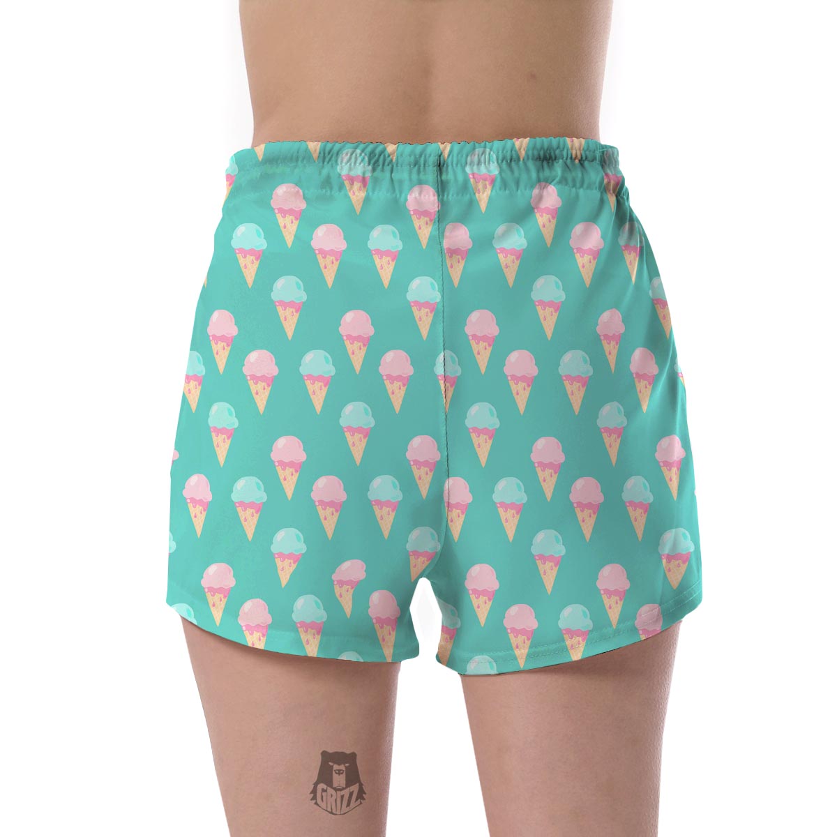 Ice Cream Cone Pastel Pattern Print Women's Shorts-grizzshop