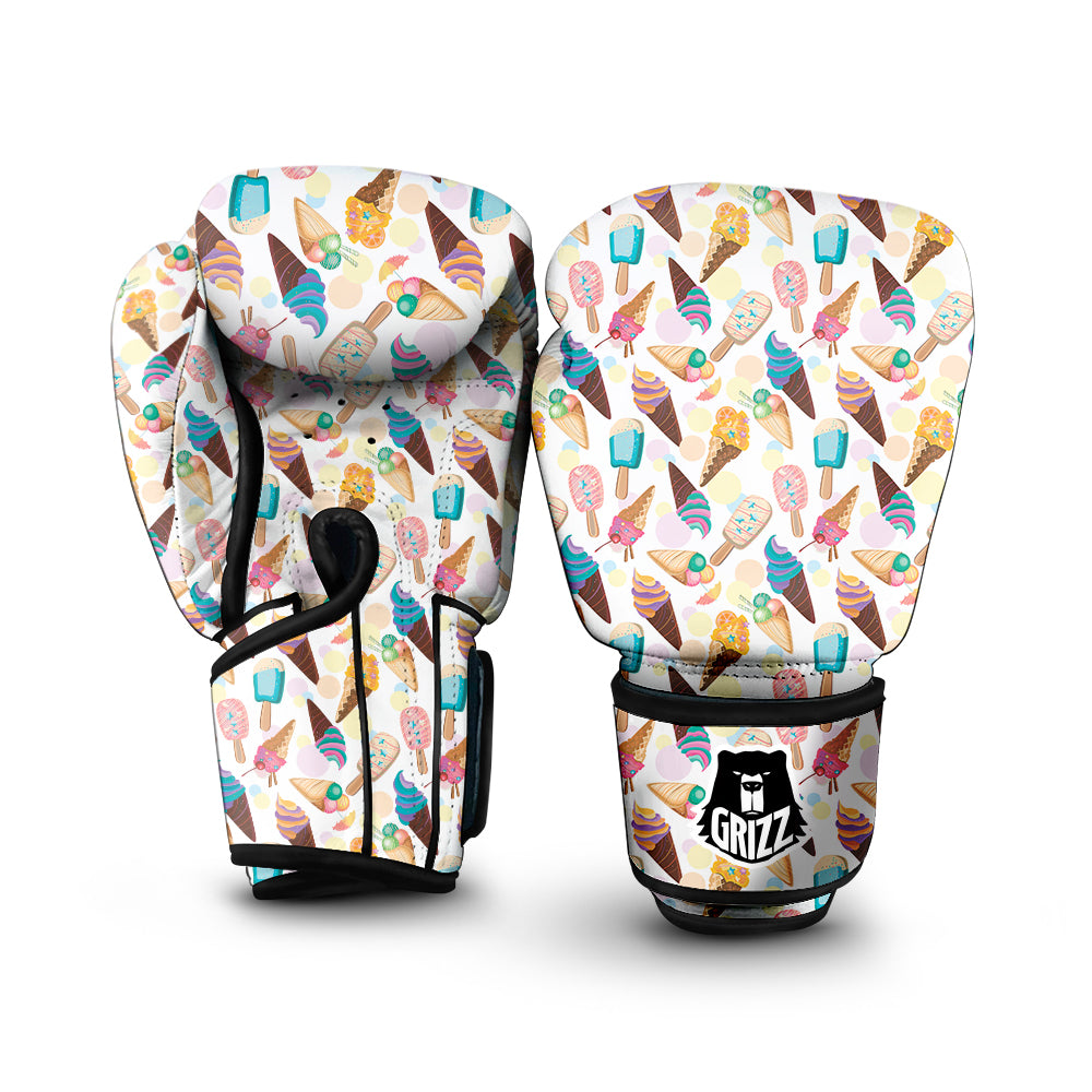 Ice Cream Cones Pastel Print Pattern Boxing Gloves-grizzshop