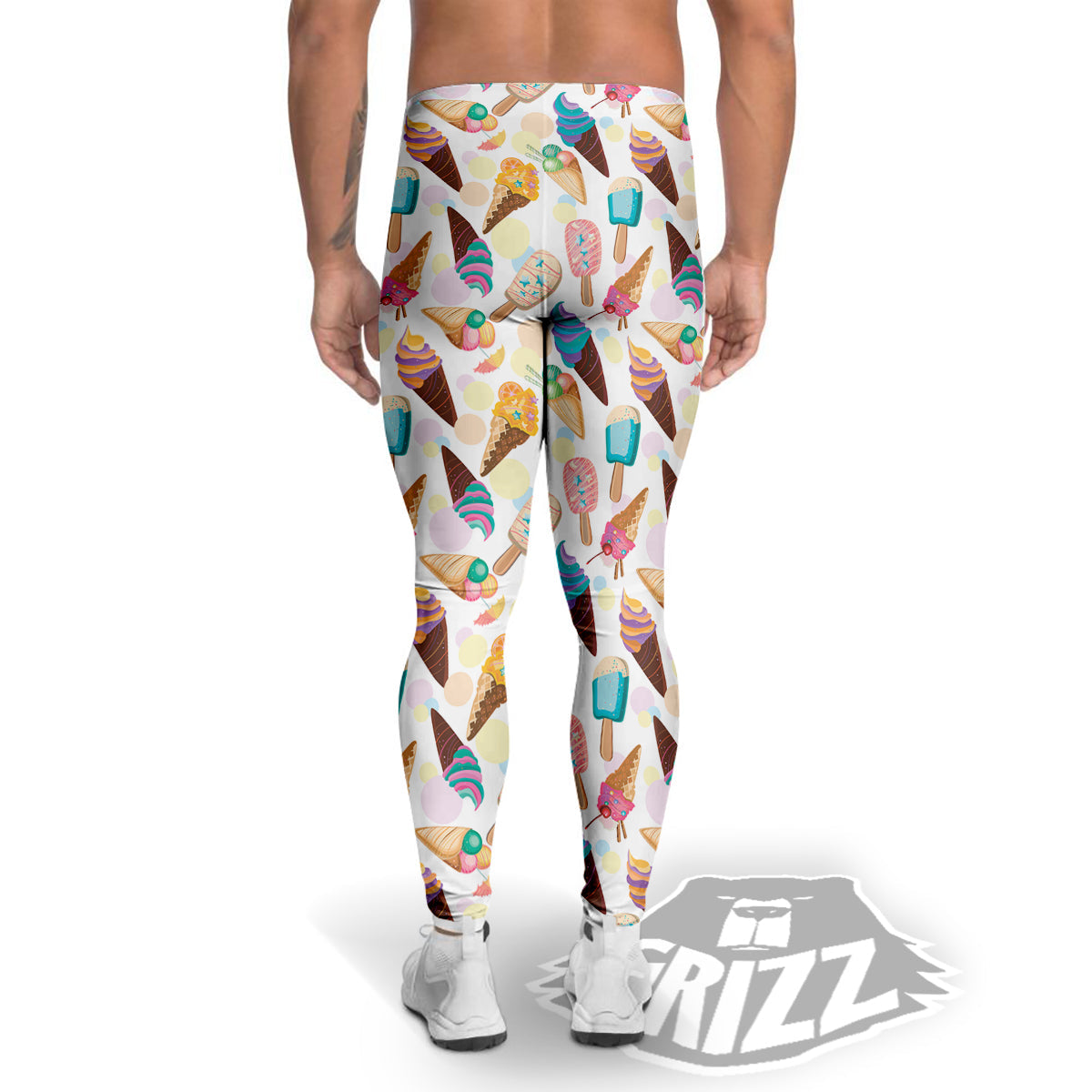 Ice Cream Cones Pastel Print Pattern Men's Leggings-grizzshop
