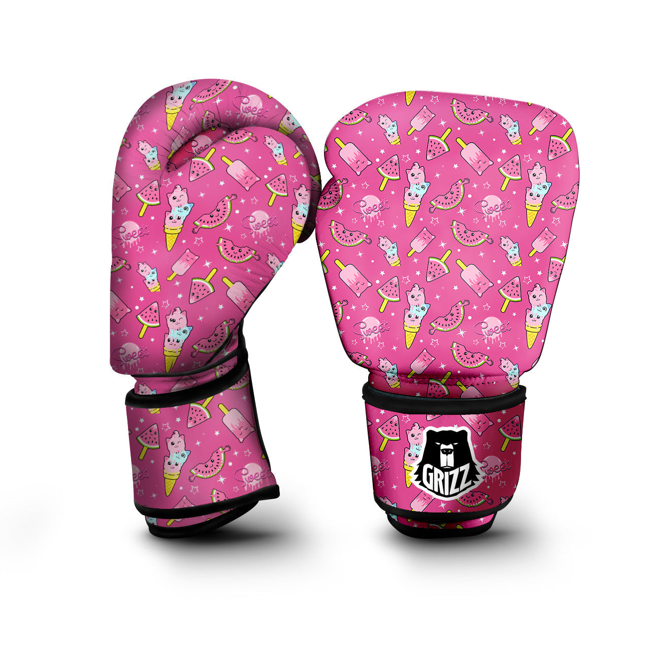Ice Cream Cute Print Pattern Boxing Gloves-grizzshop
