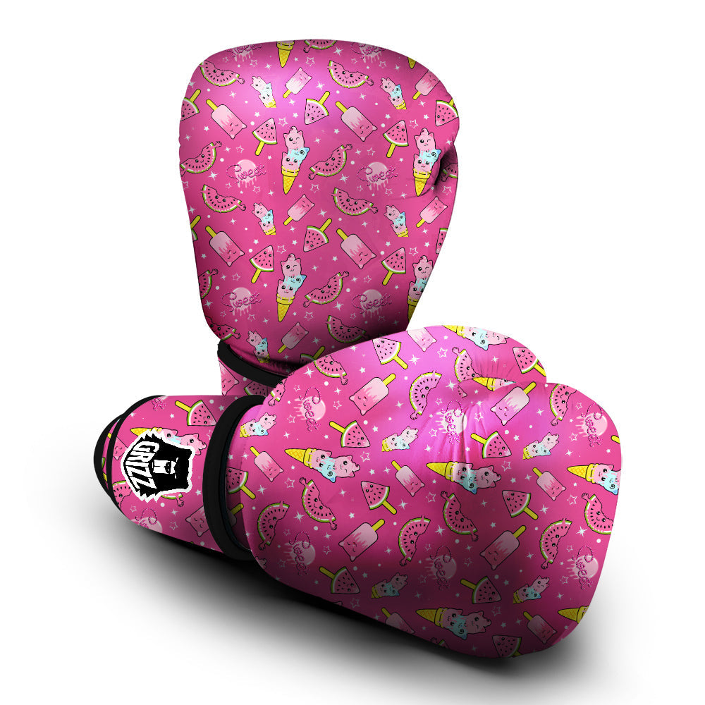 Ice Cream Cute Print Pattern Boxing Gloves-grizzshop