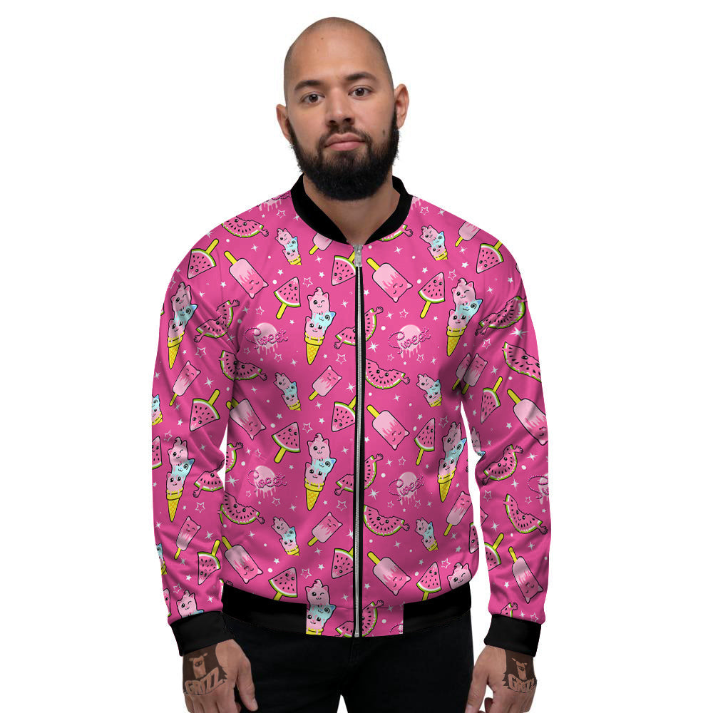 Eggplant Funny Print Pattern Men's Bomber Jacket
