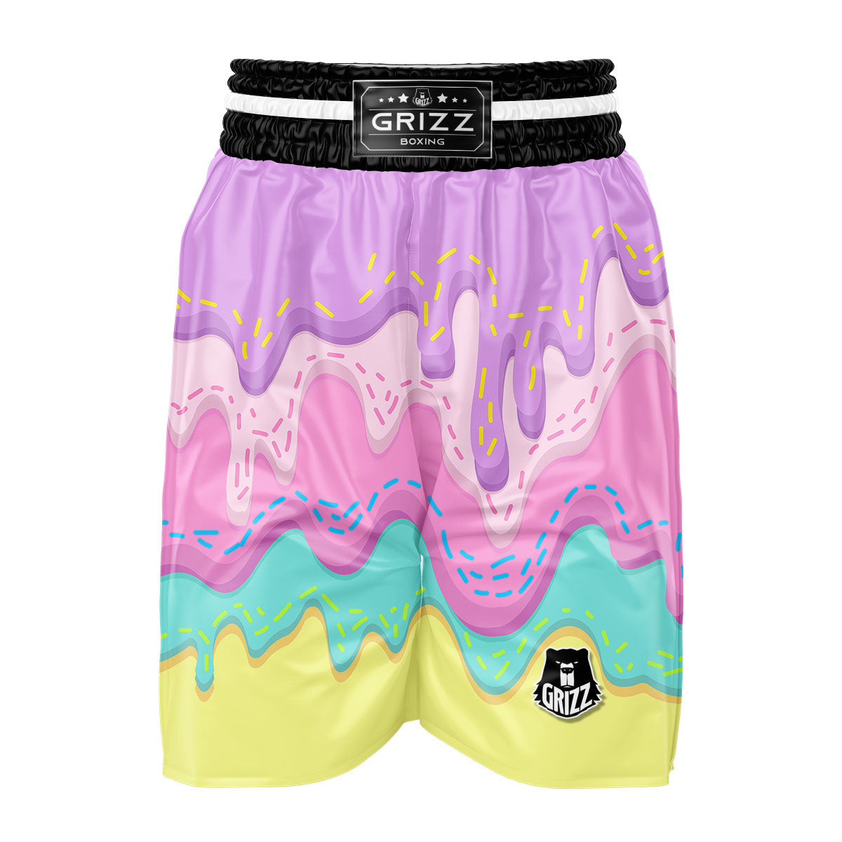 Ice Cream Dripping Pastel Print Boxing Shorts-grizzshop
