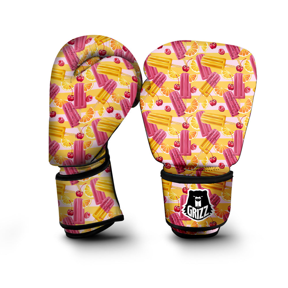 Ice Cream Fruits And Berries Print Pattern Boxing Gloves-grizzshop