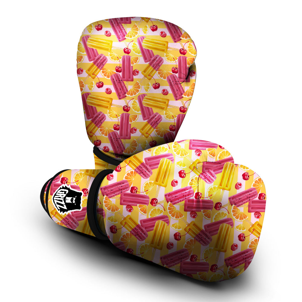 Ice Cream Fruits And Berries Print Pattern Boxing Gloves-grizzshop