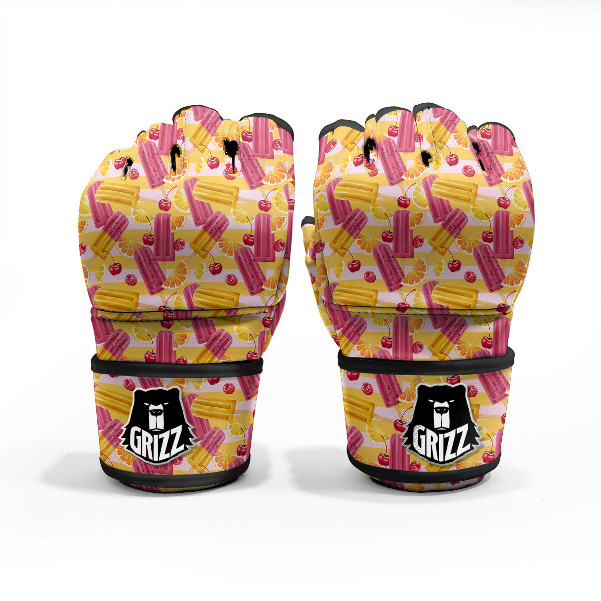 Ice Cream Fruits And Berries Print Pattern MMA Gloves-grizzshop