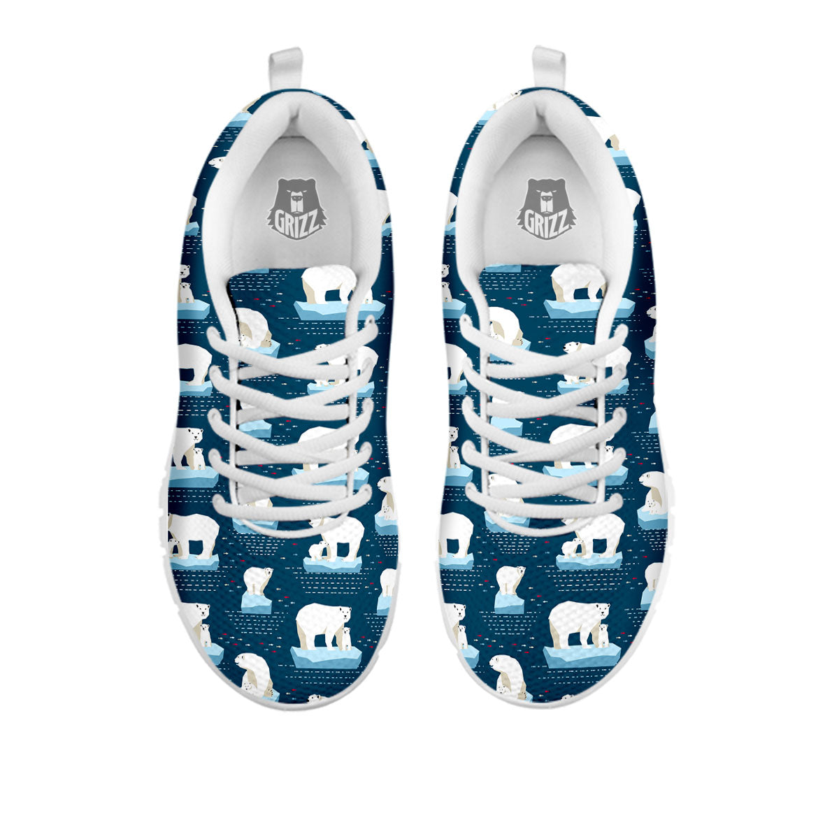 Ice Polar Bear Print Pattern White Sneaker-grizzshop