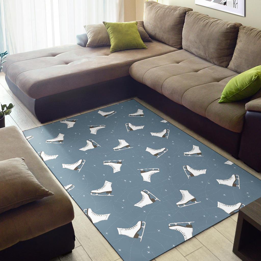 Ice Skate Print Pattern Floor Mat-grizzshop