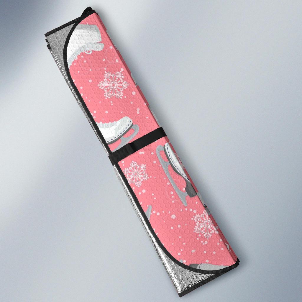 Ice Skate Pink Pattern Print Car Sun Shade-grizzshop