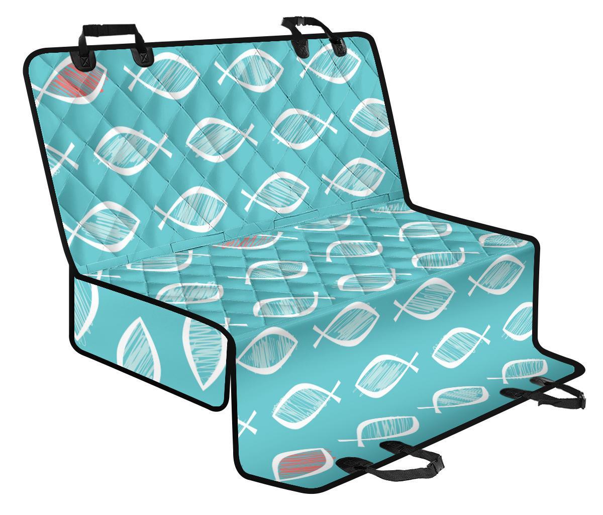 Ichthys Christian Pattern Print Pet Car Seat Cover-grizzshop