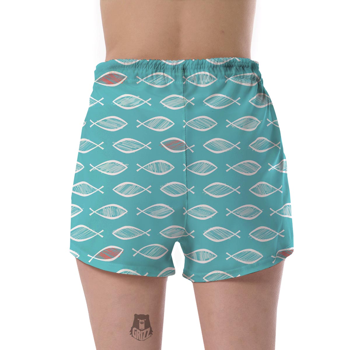 Ichthys Christian Pattern Print Women's Shorts-grizzshop