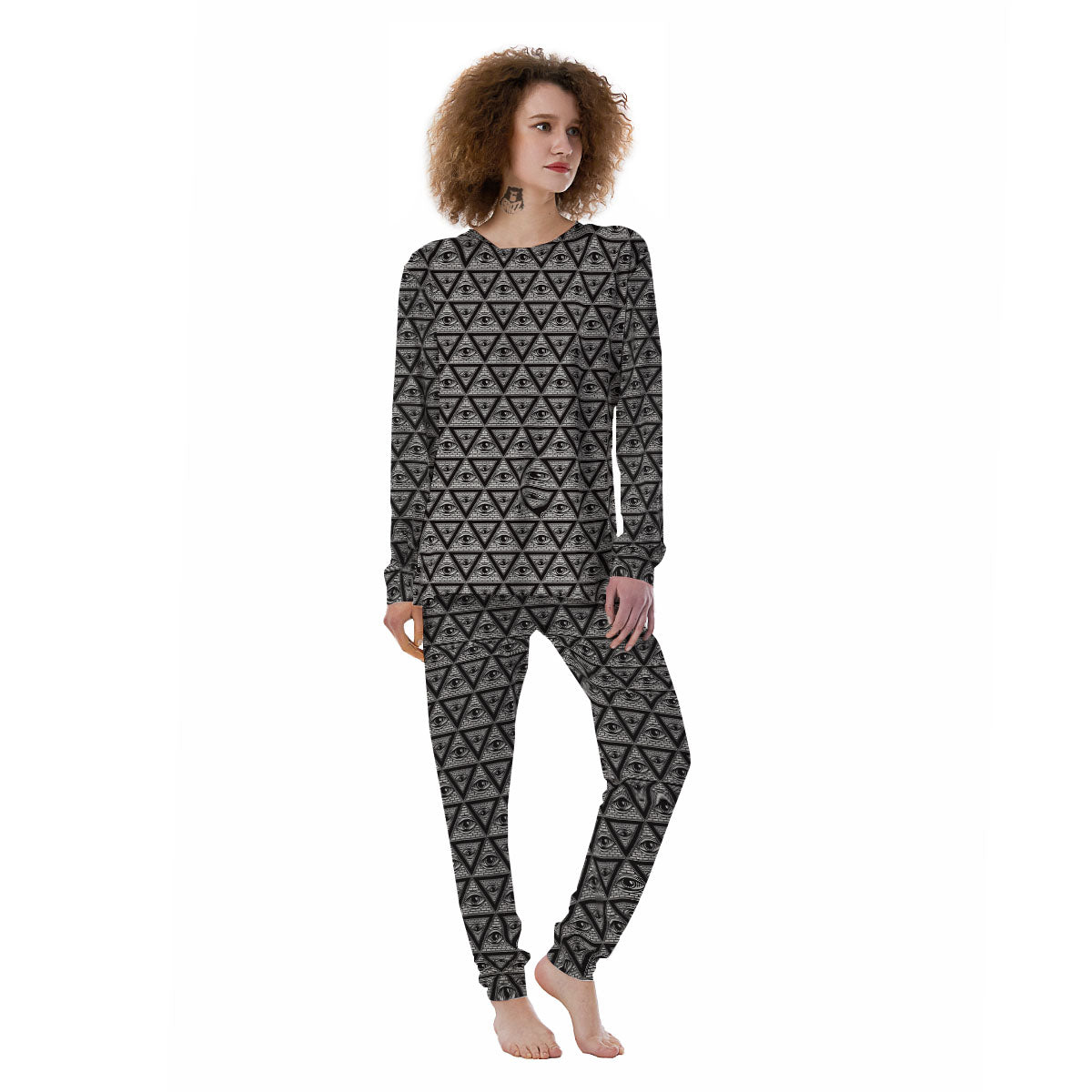 Illuminati Print Pattern Women's Pajamas-grizzshop
