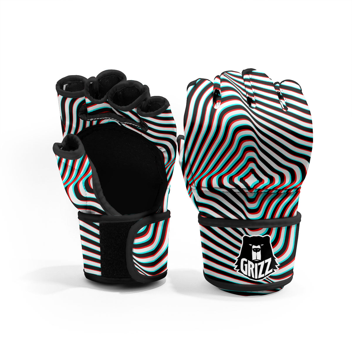 Illusion Anaglyph Optical Print MMA Gloves-grizzshop