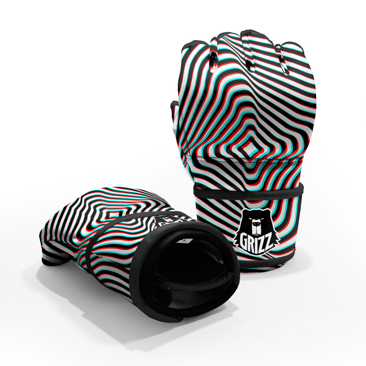 Illusion Anaglyph Optical Print MMA Gloves-grizzshop