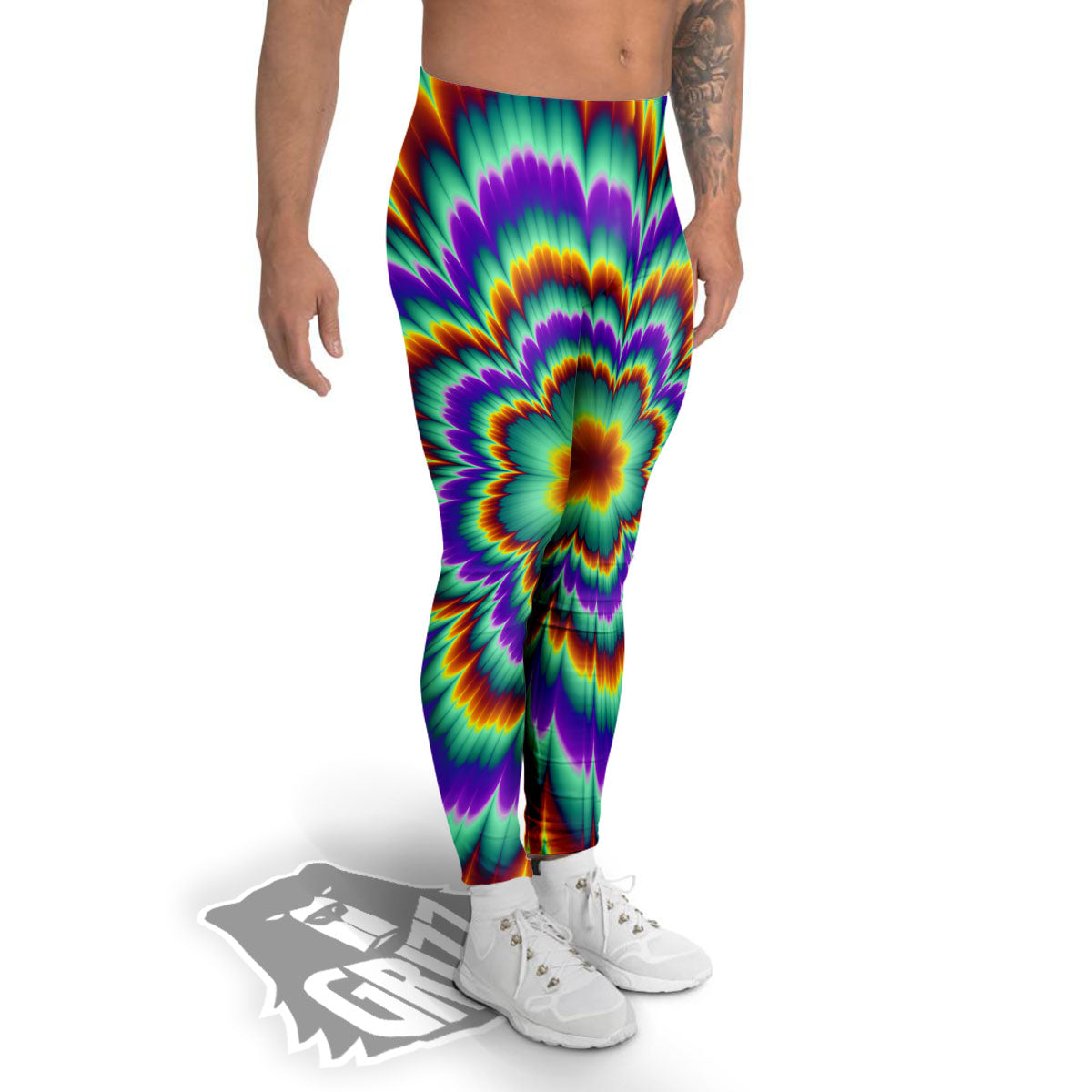Illusion Optical Explosion Psychedelic Men's Leggings-grizzshop