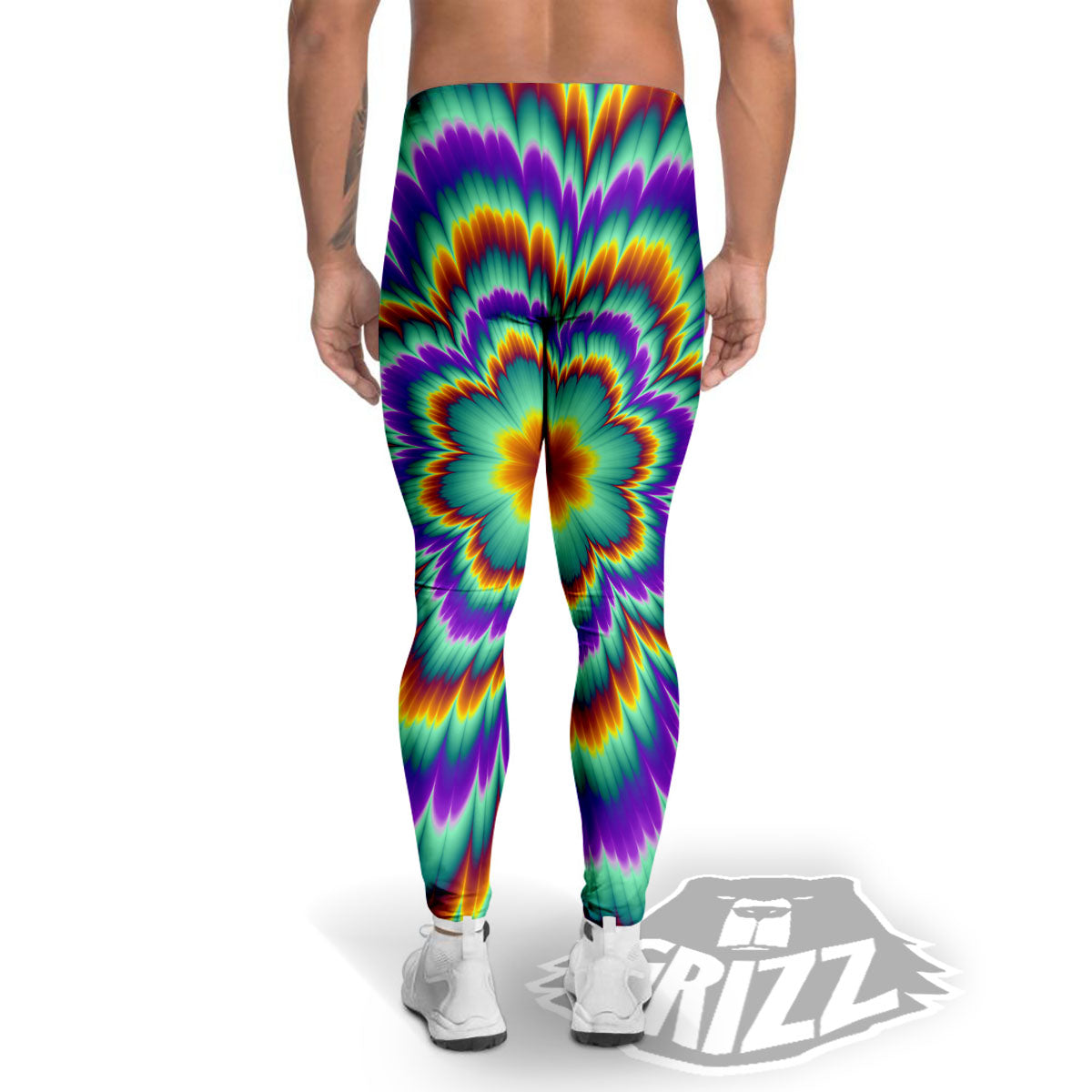 Illusion Optical Explosion Psychedelic Men's Leggings-grizzshop