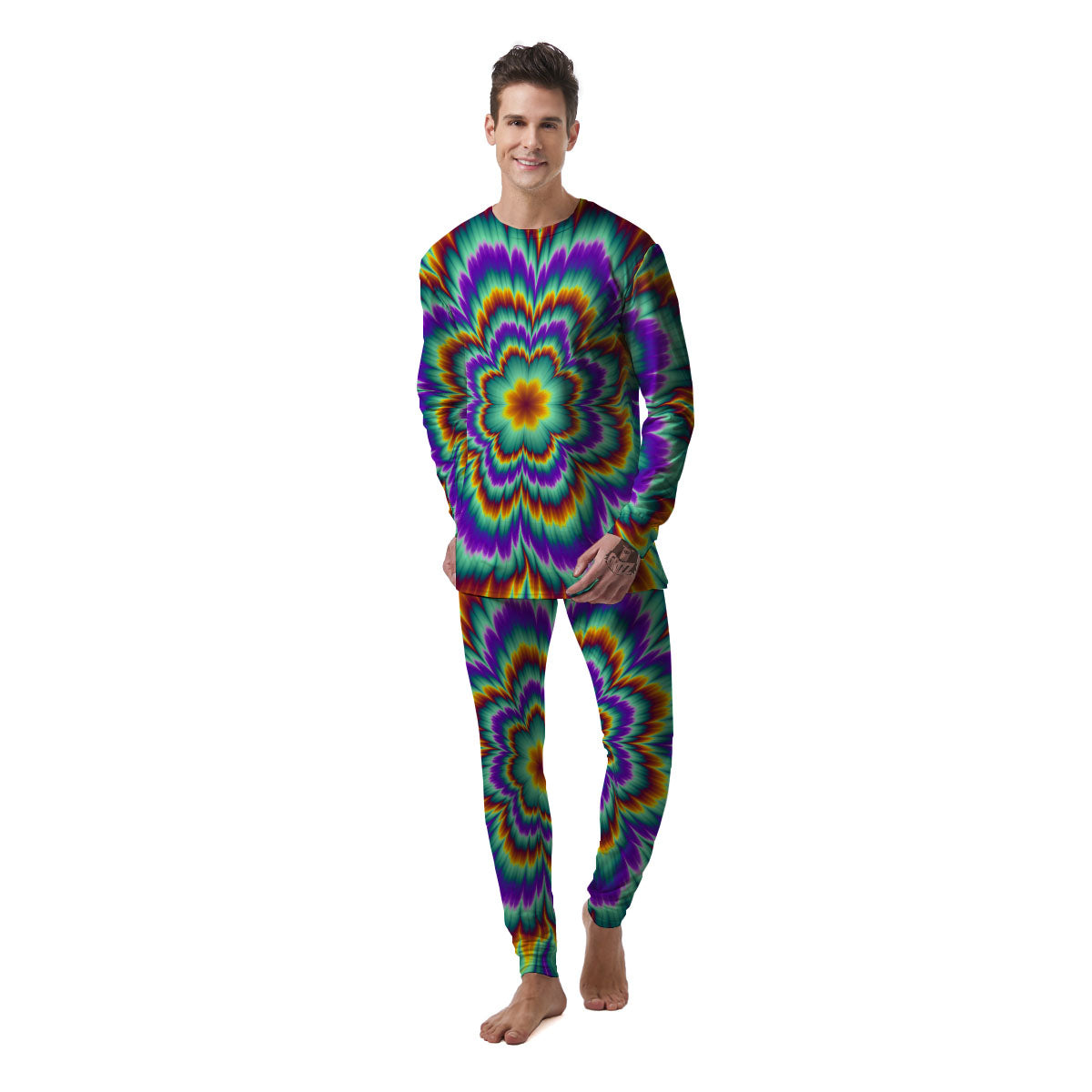 Illusion Optical Explosion Psychedelic Men's Pajamas-grizzshop
