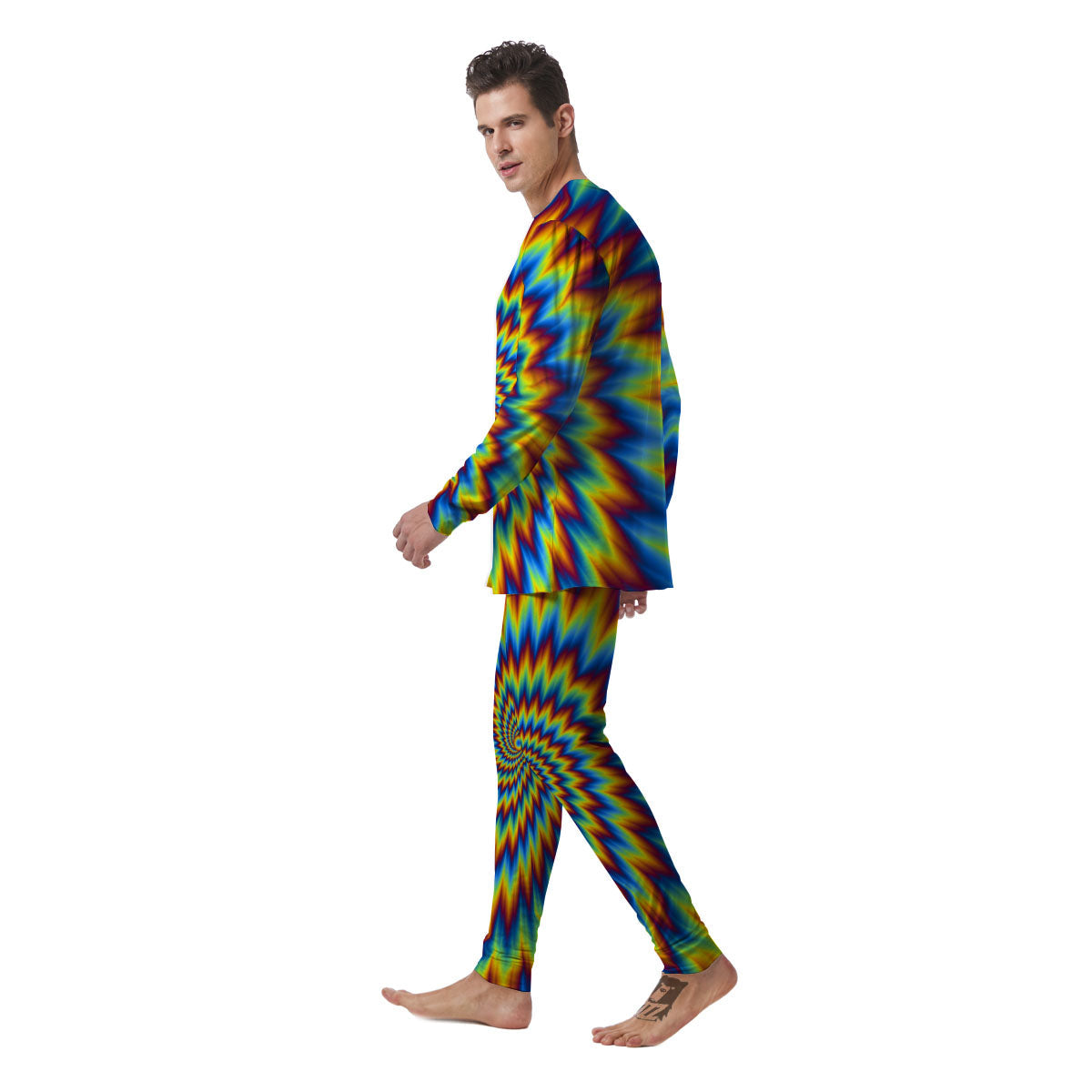 Illusion Optical Psychedelic Expansion Men's Pajamas-grizzshop