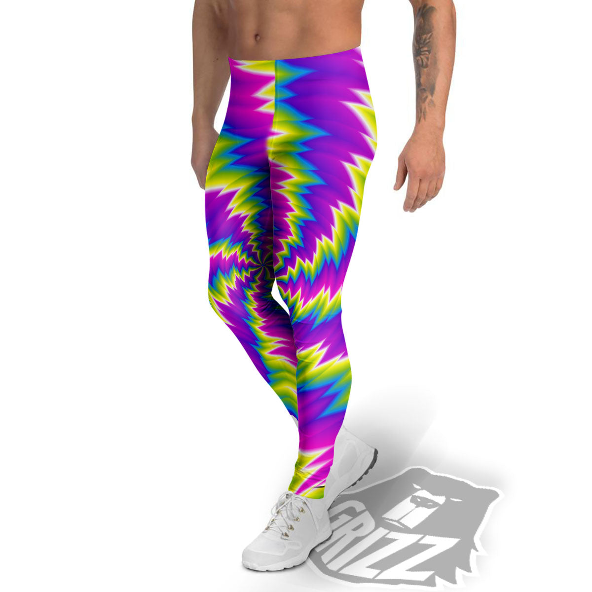 Illusion Optical Psychedelic Radiant Men's Leggings-grizzshop