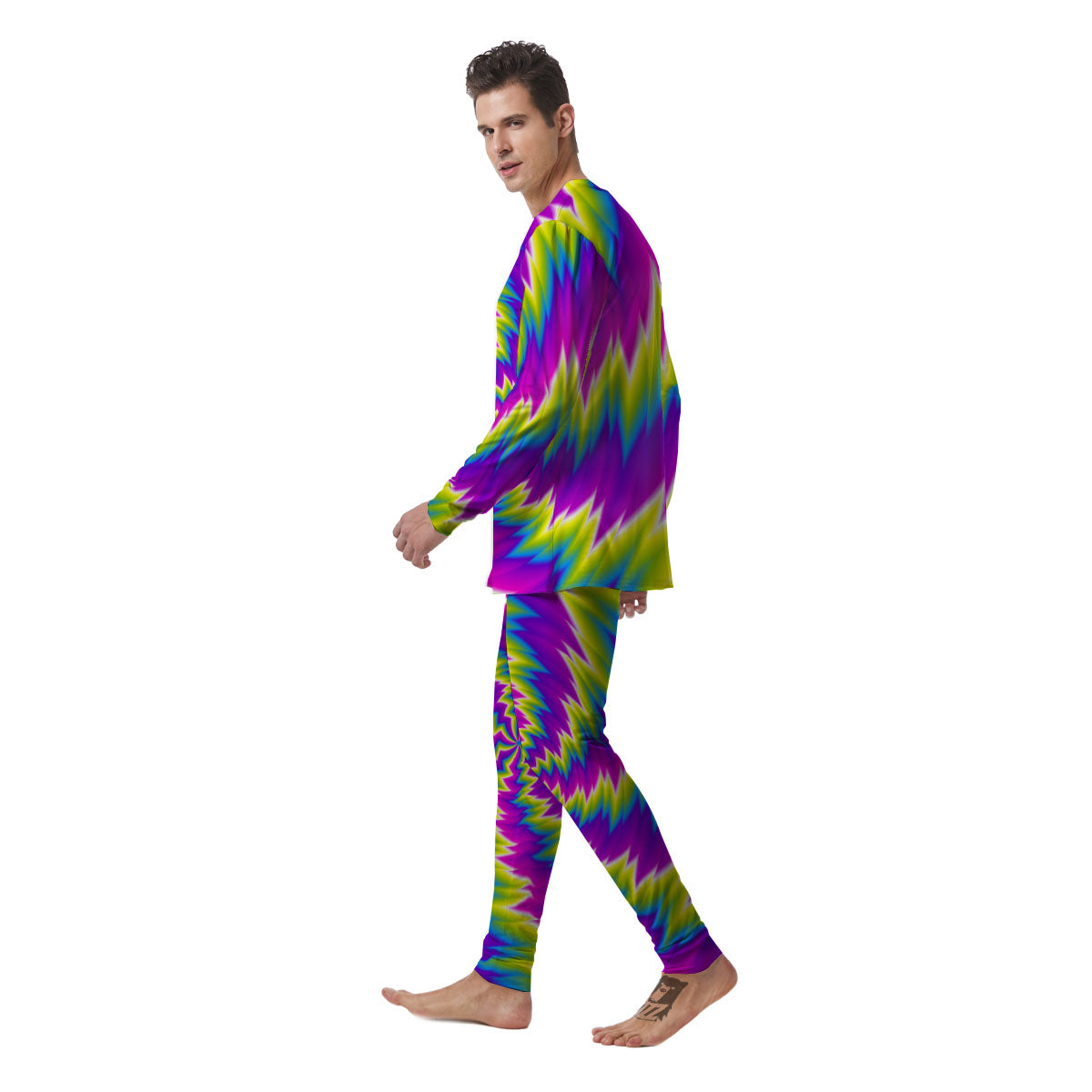 Illusion Optical Psychedelic Radiant Men's Pajamas-grizzshop