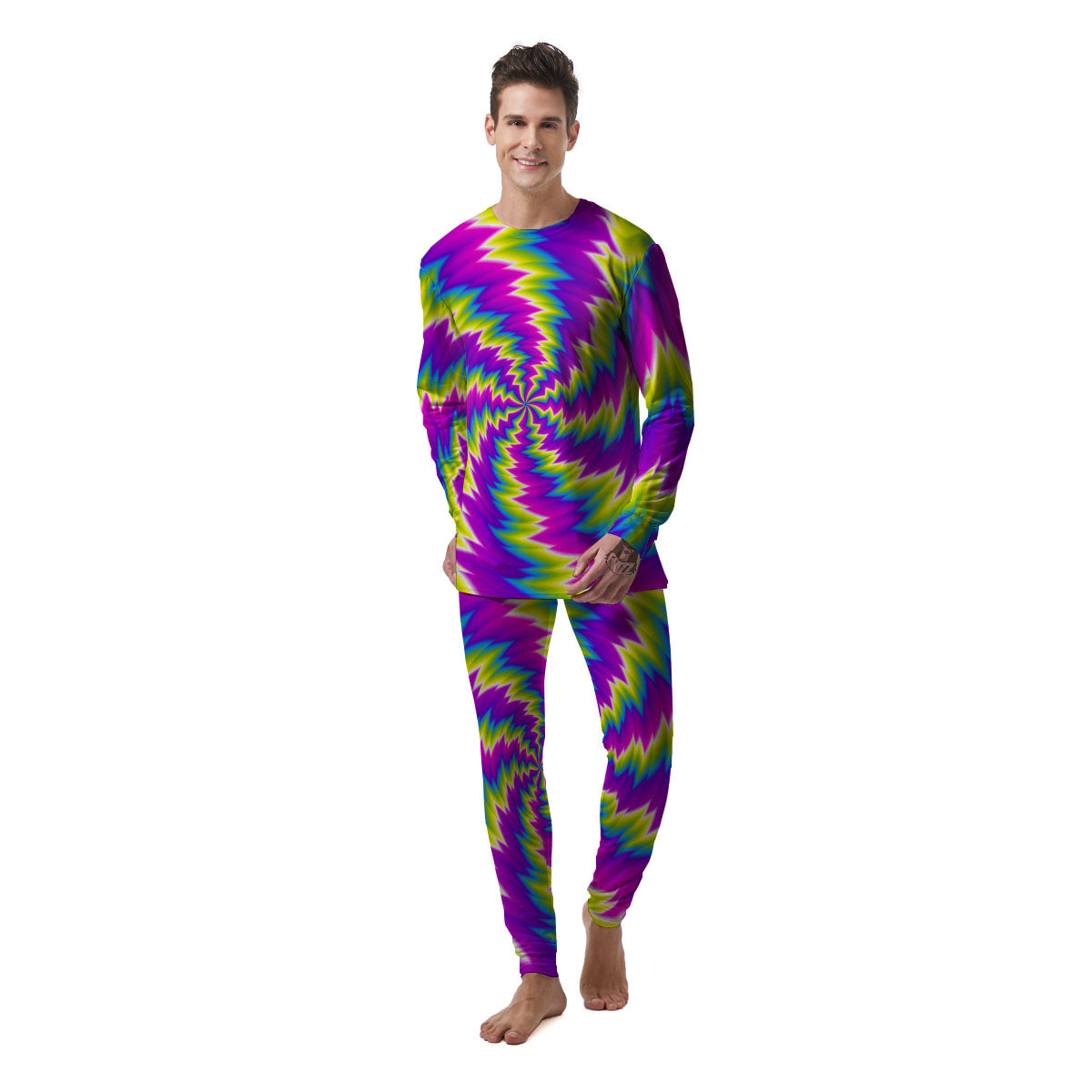 Illusion Optical Psychedelic Radiant Men's Pajamas-grizzshop