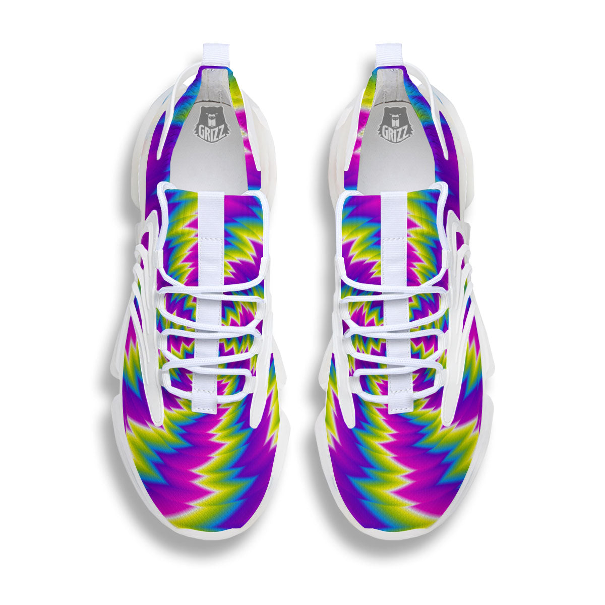 Illusion Optical Psychedelic Radiant White Gym Shoes-grizzshop