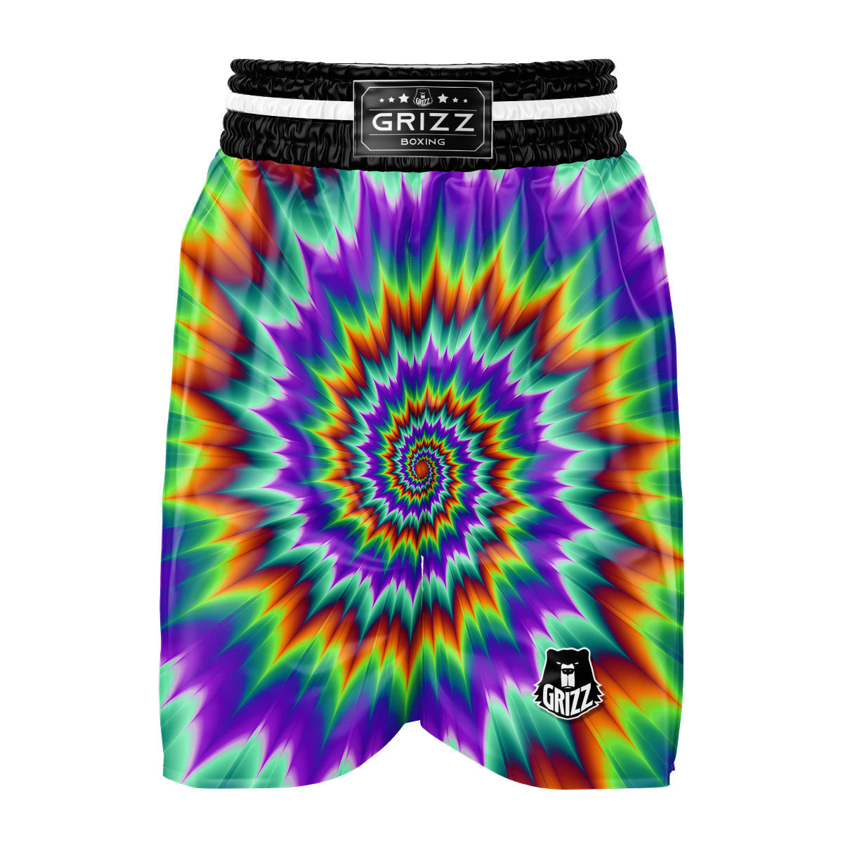 Illusion Optical Psychedelic Spiral Boxing Shorts-grizzshop