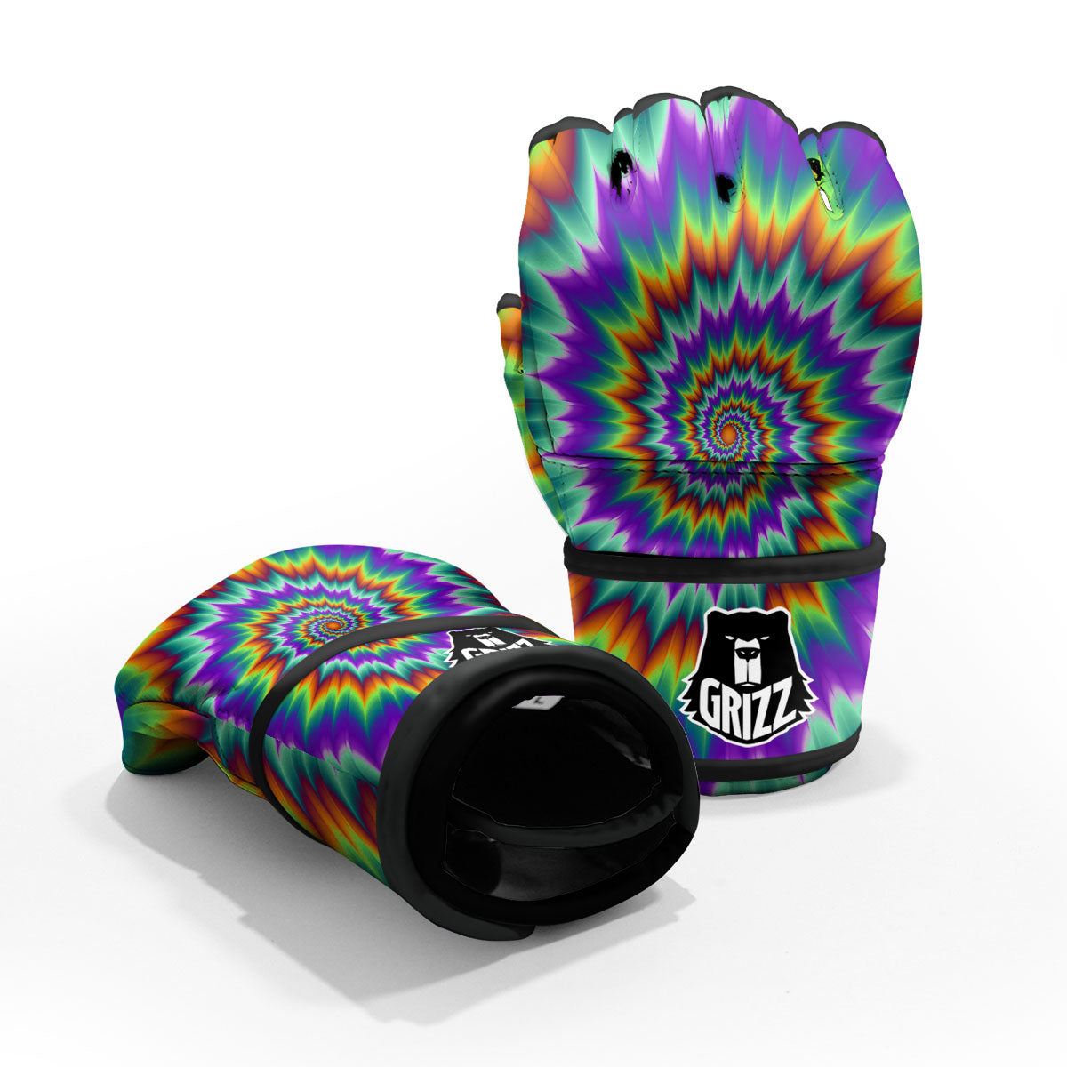 Illusion Optical Psychedelic Spiral MMA Gloves-grizzshop