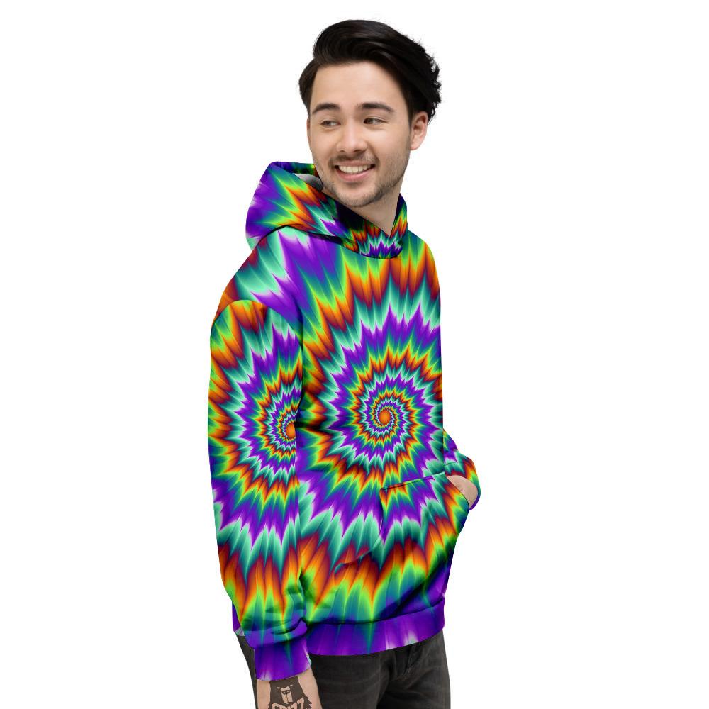 Illusion Optical Psychedelic Spiral Men's Hoodie-grizzshop