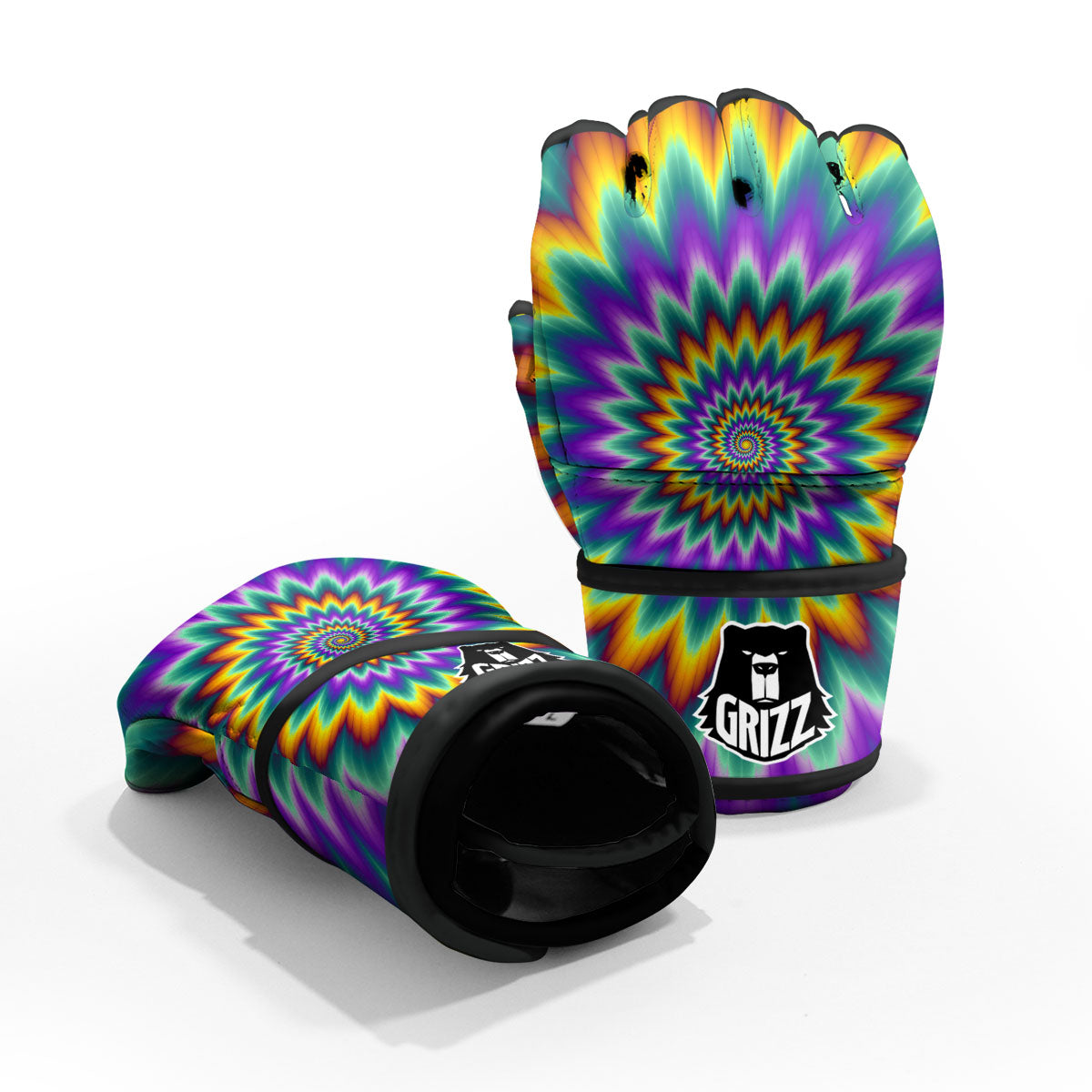 Illusion Optical Rave Psychedelic MMA Gloves-grizzshop