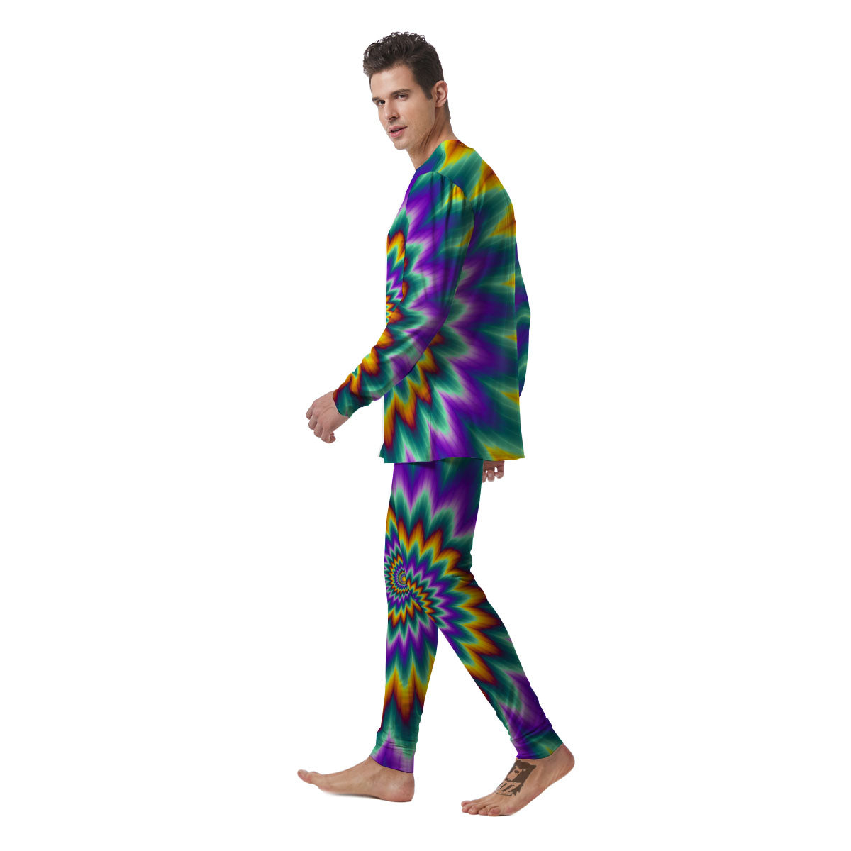 Illusion Optical Rave Psychedelic Men's Pajamas-grizzshop