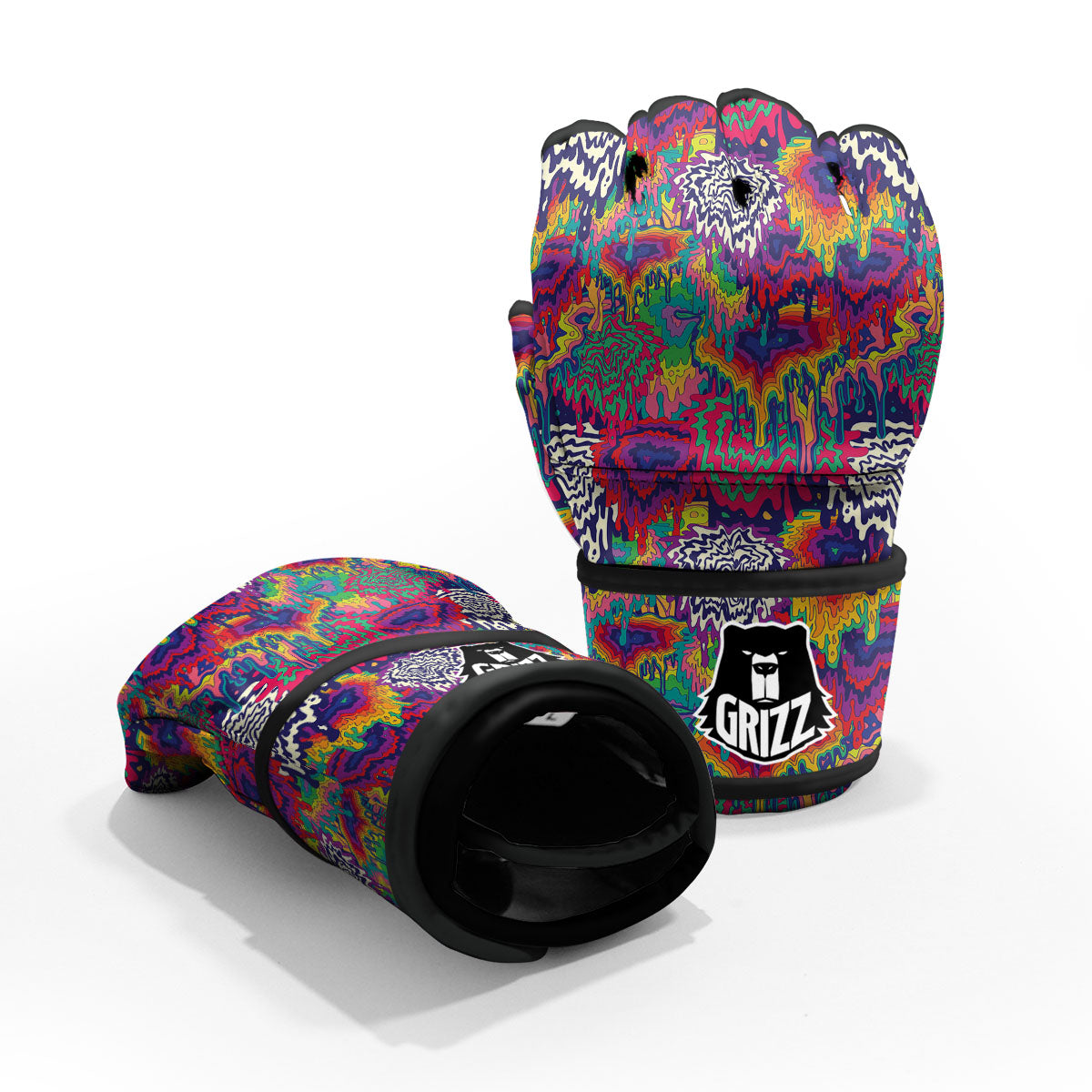 Illusion Psychedelic Print Pattern MMA Gloves-grizzshop