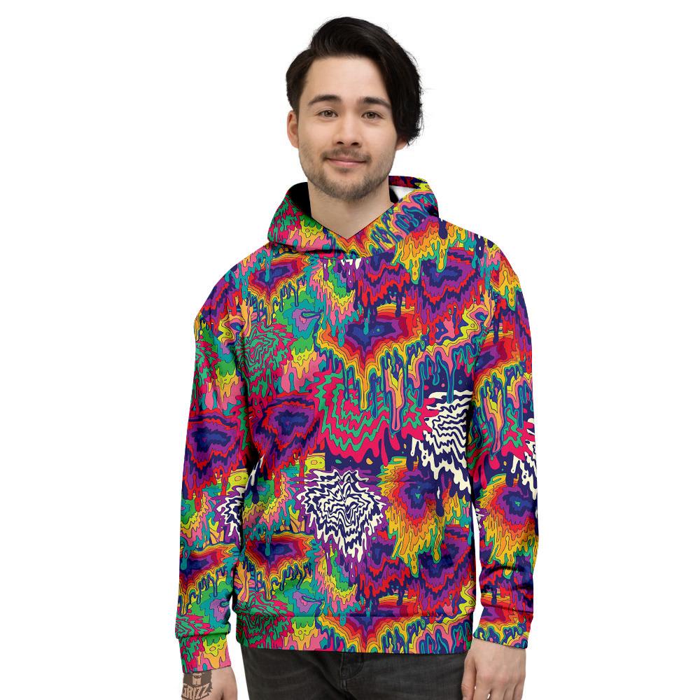 Illusion Psychedelic Print Pattern Men's Hoodie-grizzshop