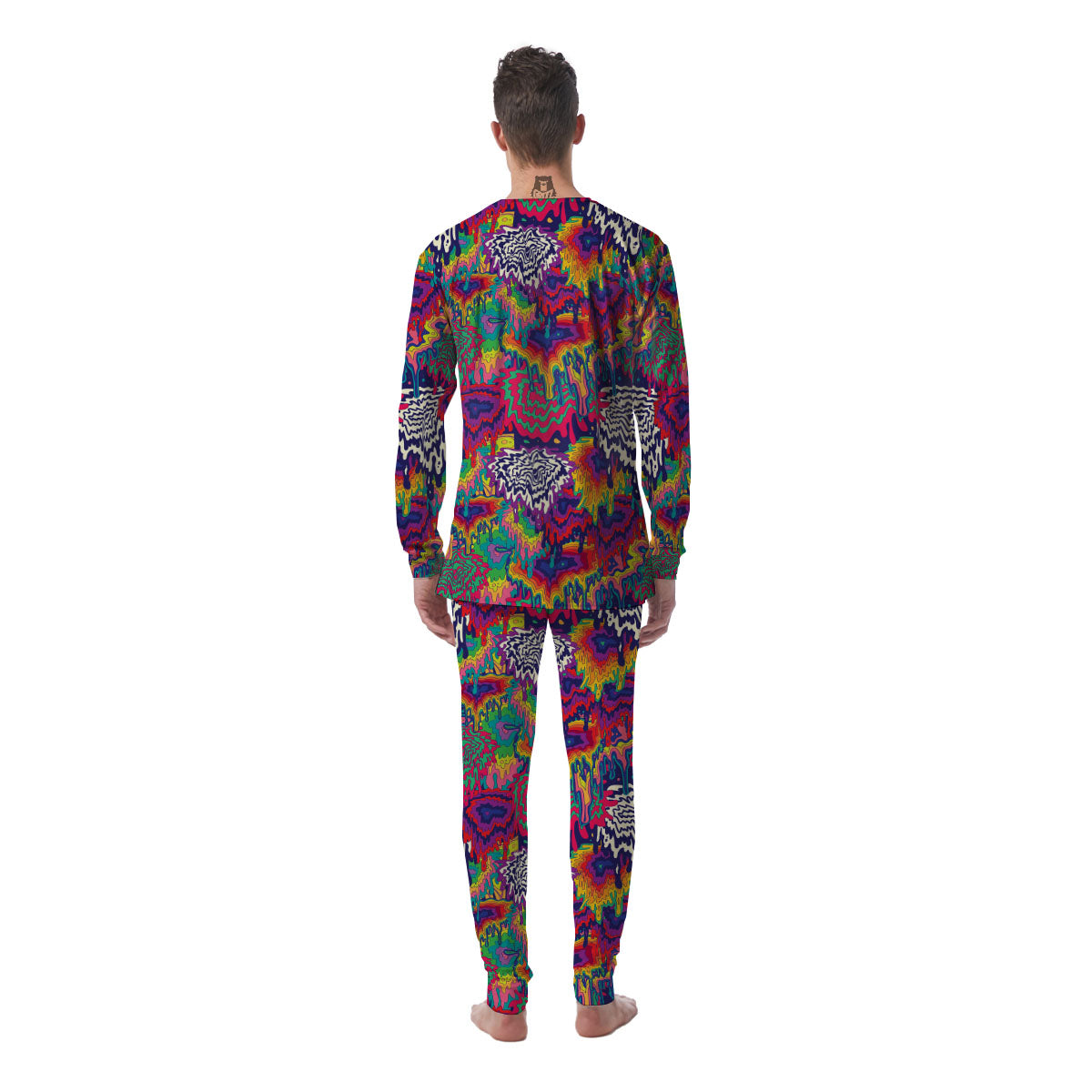 Illusion Psychedelic Print Pattern Men's Pajamas-grizzshop