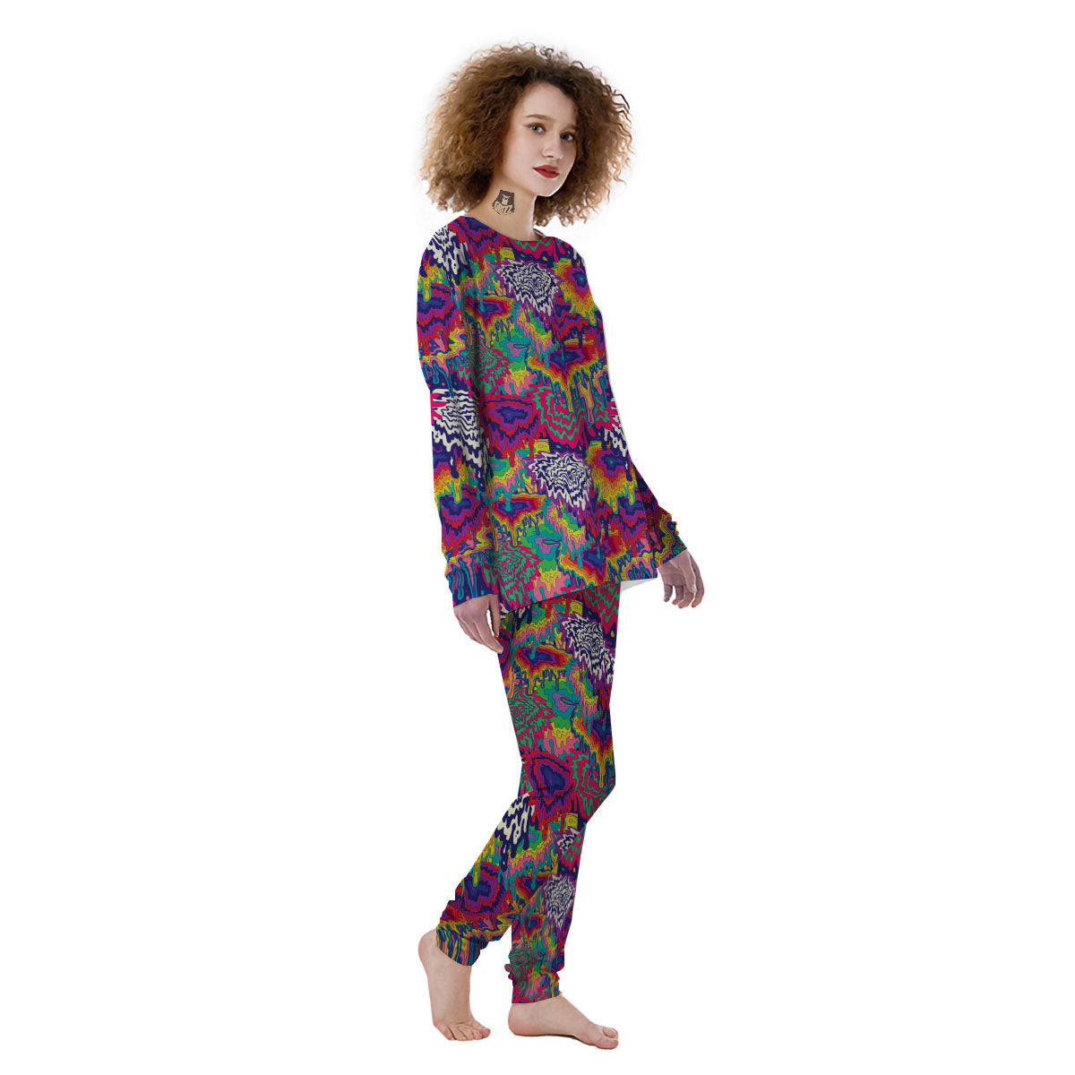 Illusion Psychedelic Print Pattern Women's Pajamas-grizzshop