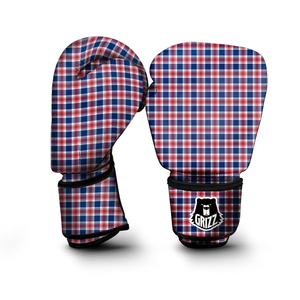 Independence Day American Plaid Print Boxing Gloves-grizzshop